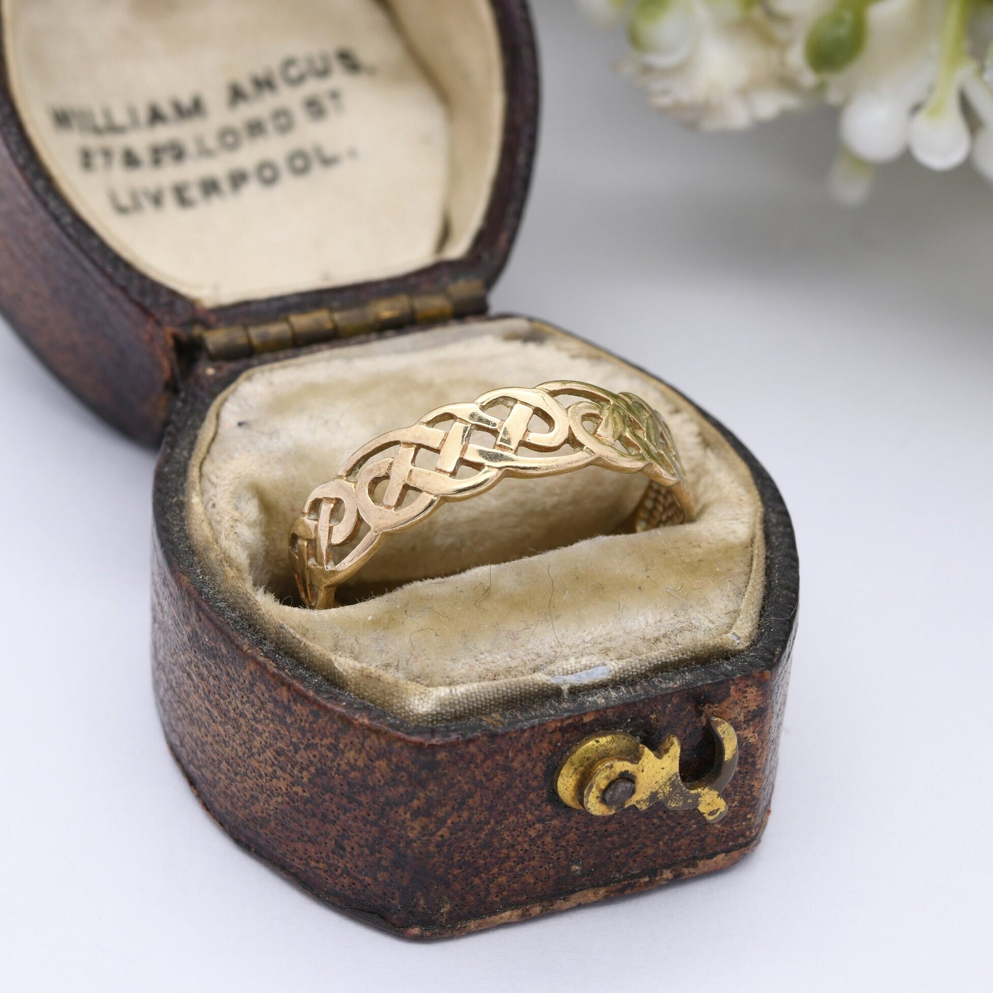 Vintage 9ct Gold Celtic Knot Ring - Woven Band | Rope Twist | UK Size - P | US Size - 7 1/2