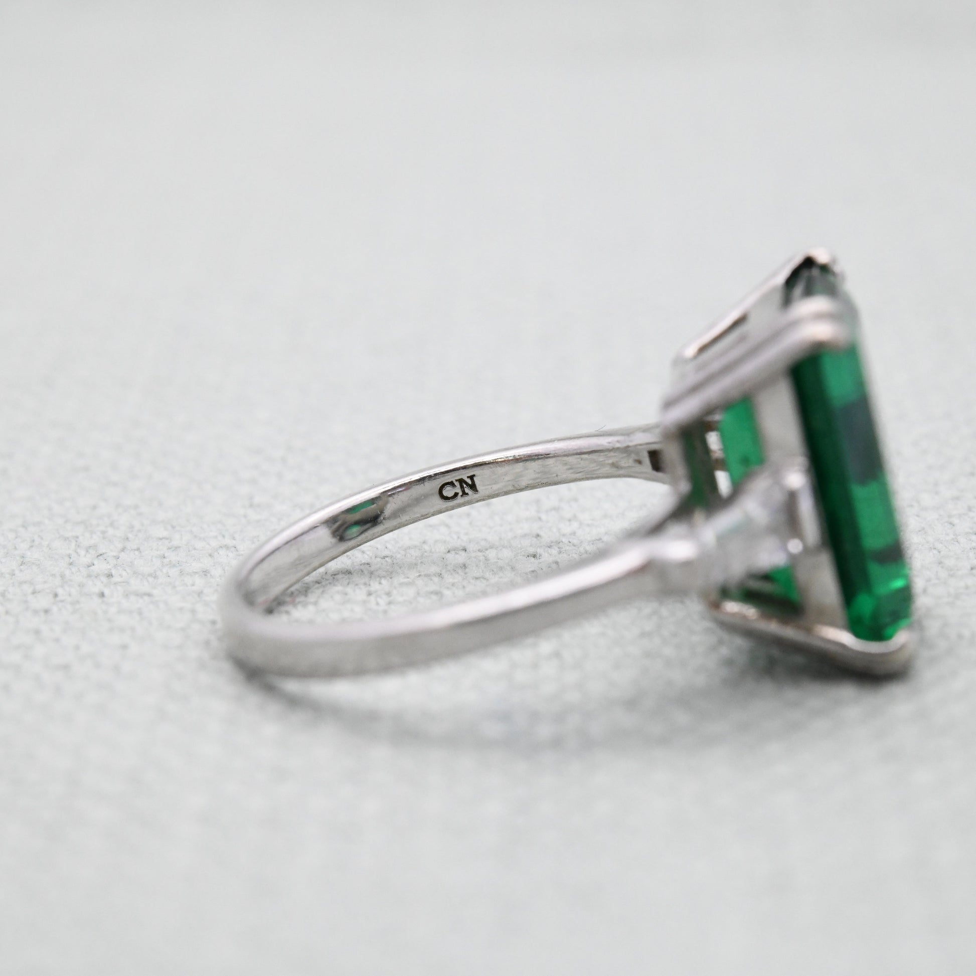 Sterling Silver Green Stone Statement Ring