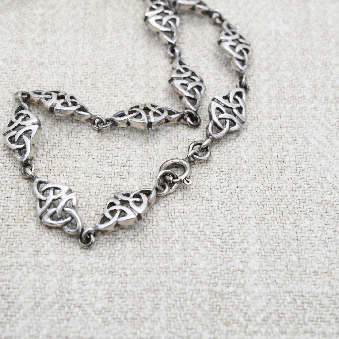 Vintage Kit Heath Sterling Silver Celtic Knot Panel Link Bracelet - Ornate Openwork Design | Pretty Everyday Silver Jewellery