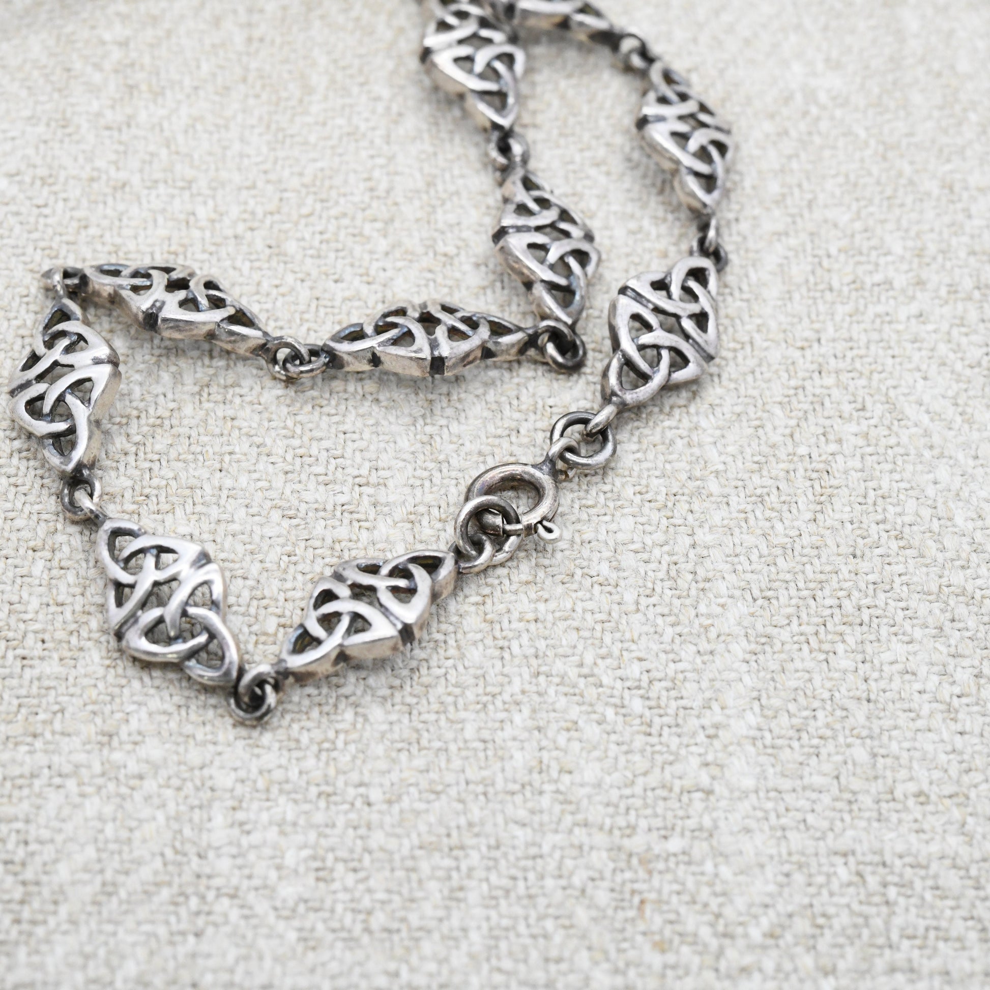Vintage Kit Heath Sterling Silver Celtic Knot Panel Link Bracelet - Ornate Openwork Design | Pretty Everyday Silver Jewellery