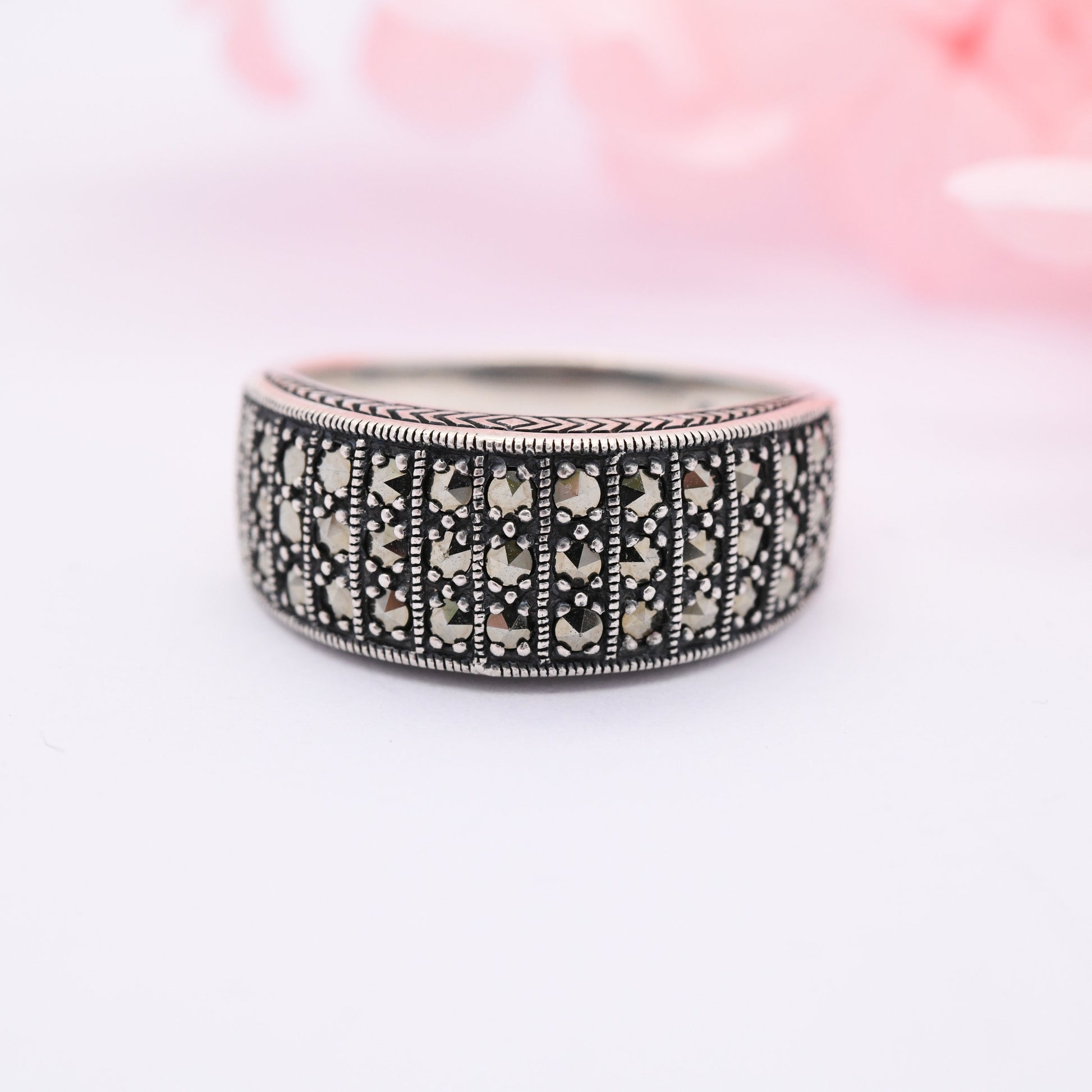 Sterling Silver Marcasite Ring Esse