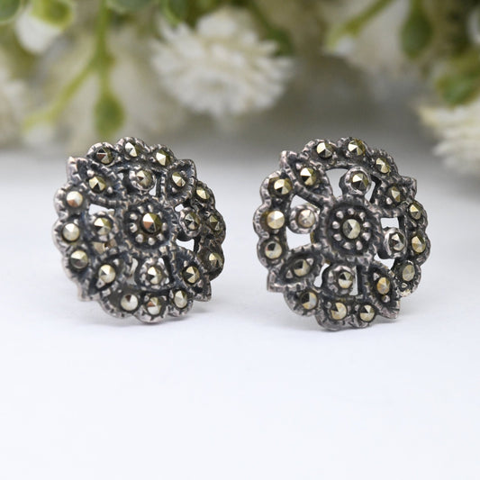 Vintage Sterling Silver Marcasite Earrings