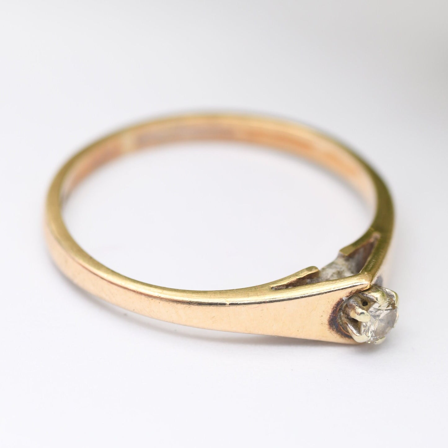 Vintage 9ct Gold Diamond Solitaire Ring 1987 - Pretty Vintage Engagement Ring | UK Size - L | US Size - 5 3/4