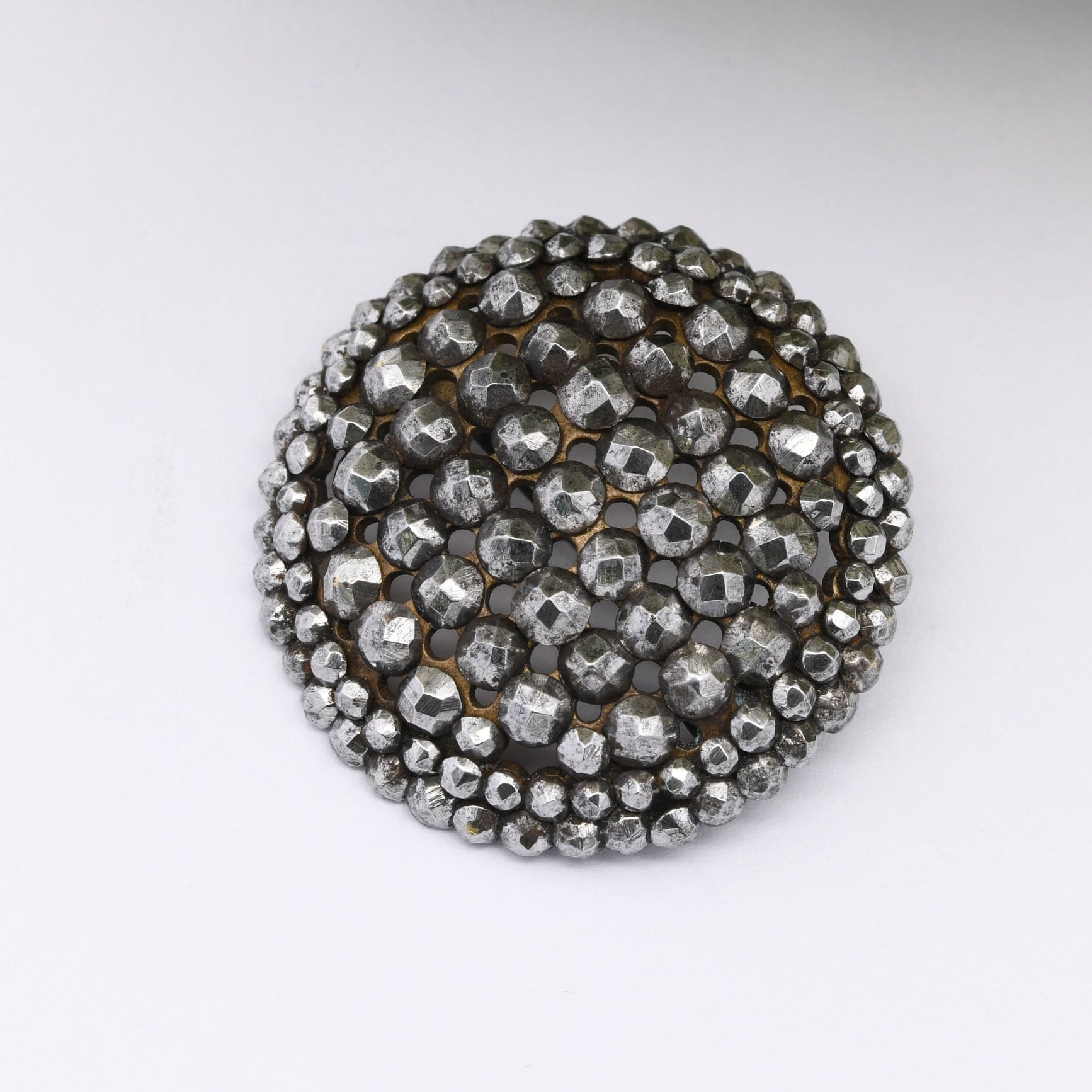 Antique Cut Steel Brooch - Circle Cluster | Georgian Victorian Jewellery