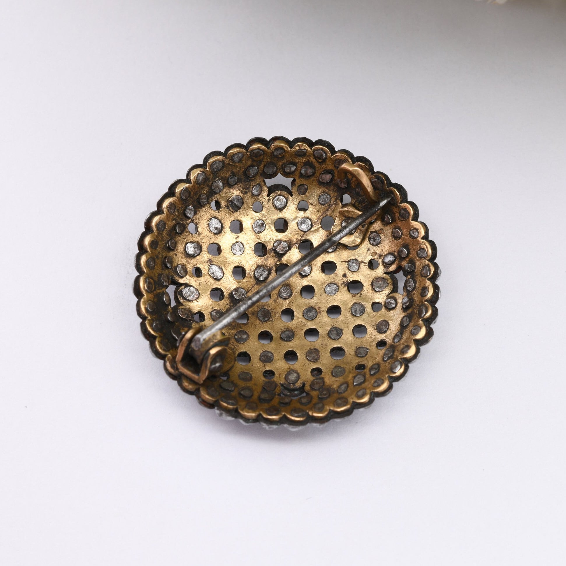 Antique Cut Steel Brooch - Circle Cluster | Georgian Victorian Jewellery