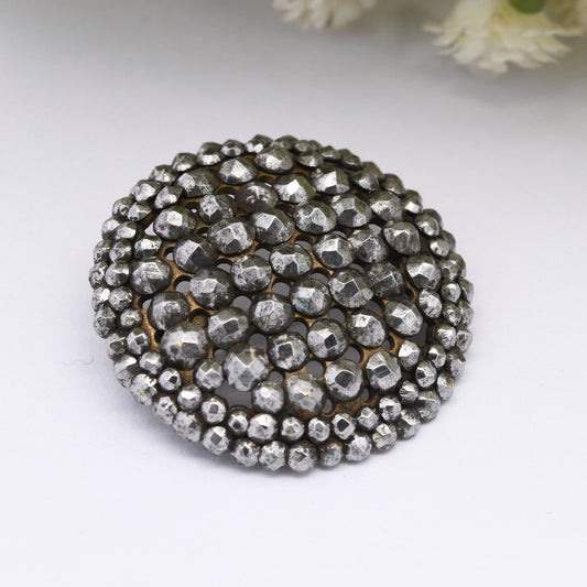 Antique Cut Steel Brooch - Circle Cluster | Georgian Victorian Jewellery