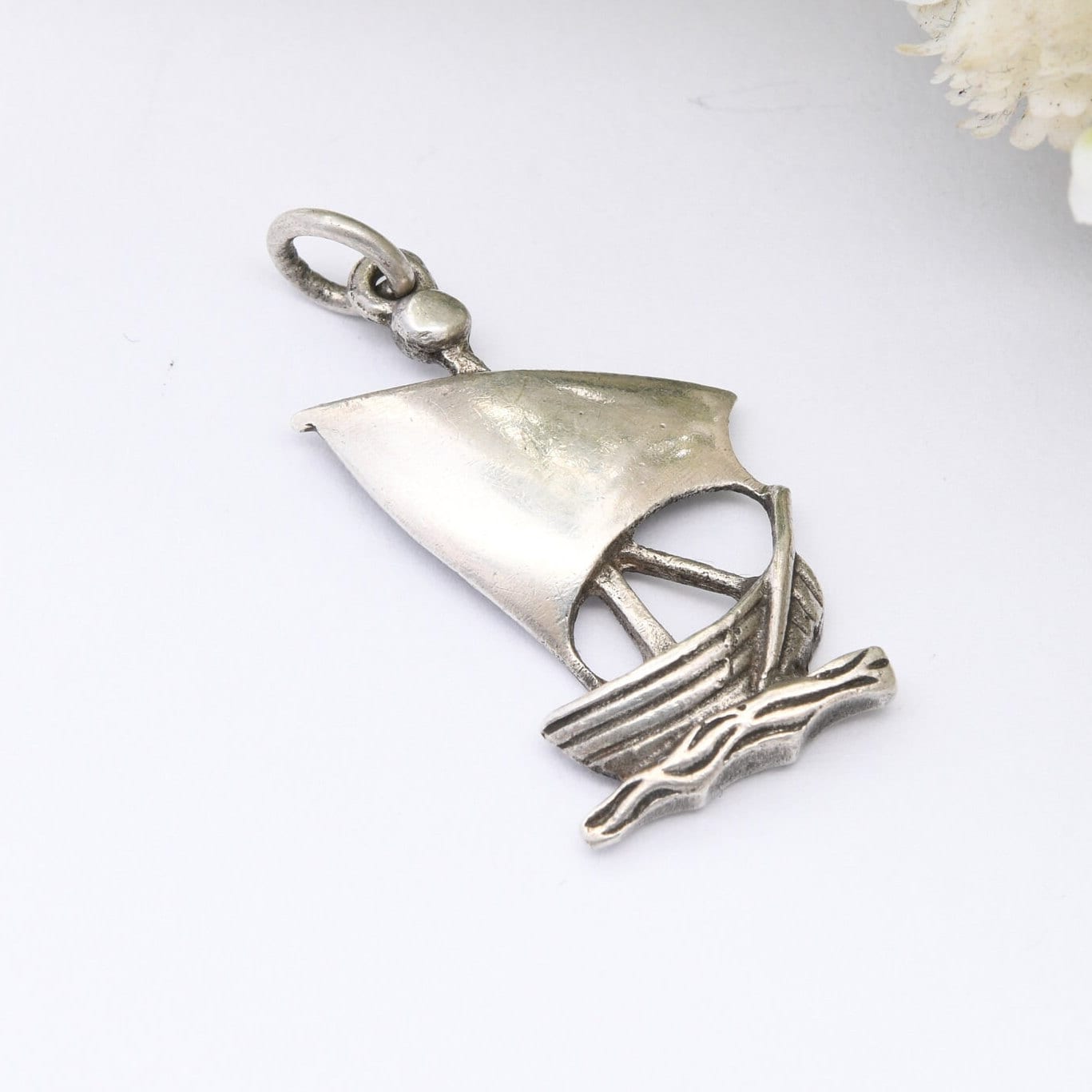 Vintage Silver Sailing Ship Charm Pendant - Cute Collectable Boat Charm for Bracelet or Charm Necklace | 935 European Silver