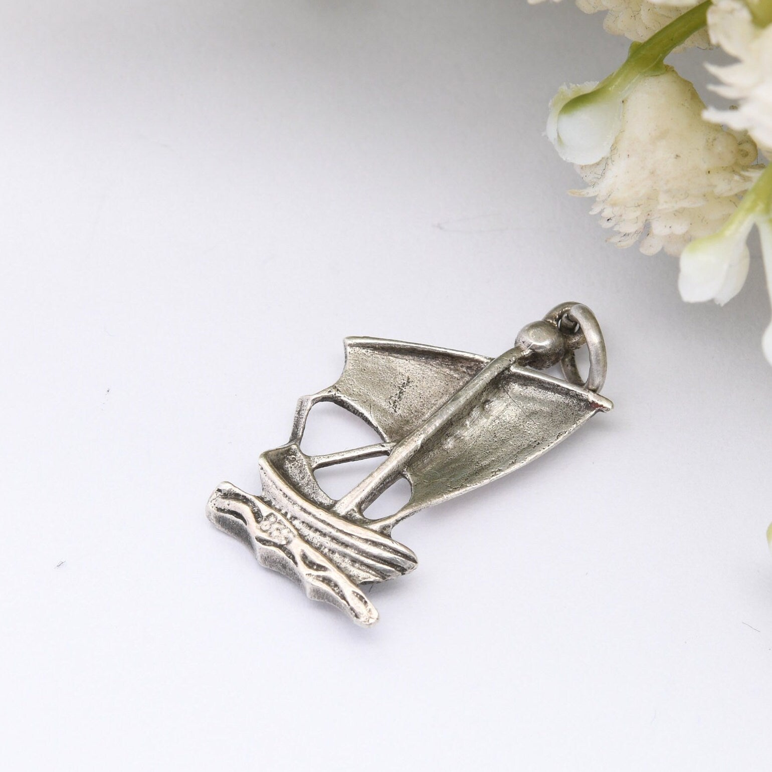 Vintage Silver Sailing Ship Charm Pendant - Cute Collectable Boat Charm for Bracelet or Charm Necklace | 935 European Silver