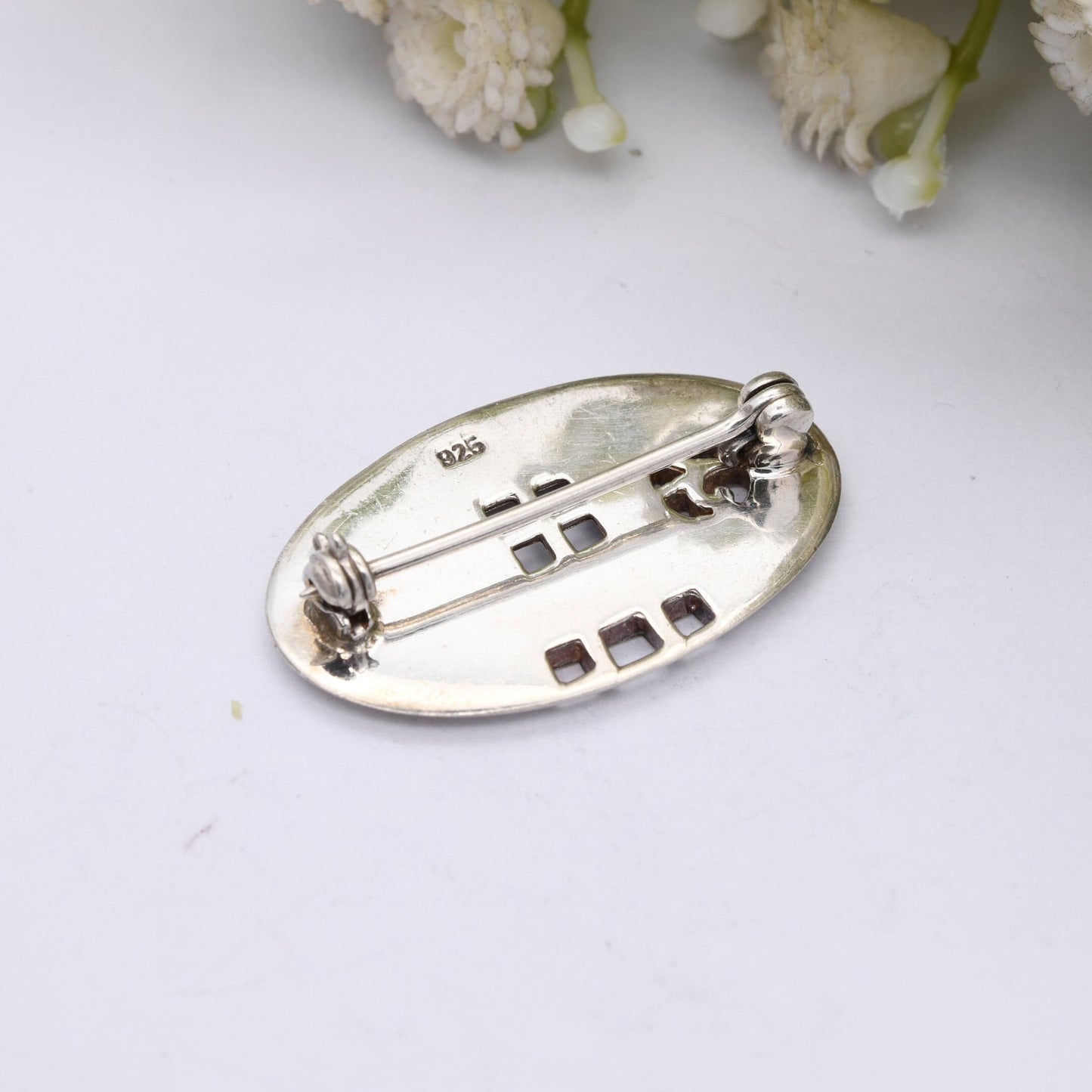 Vintage Celtic Sterling Silver Brooch - Scottish Window Design | Mackintosh Style Rose