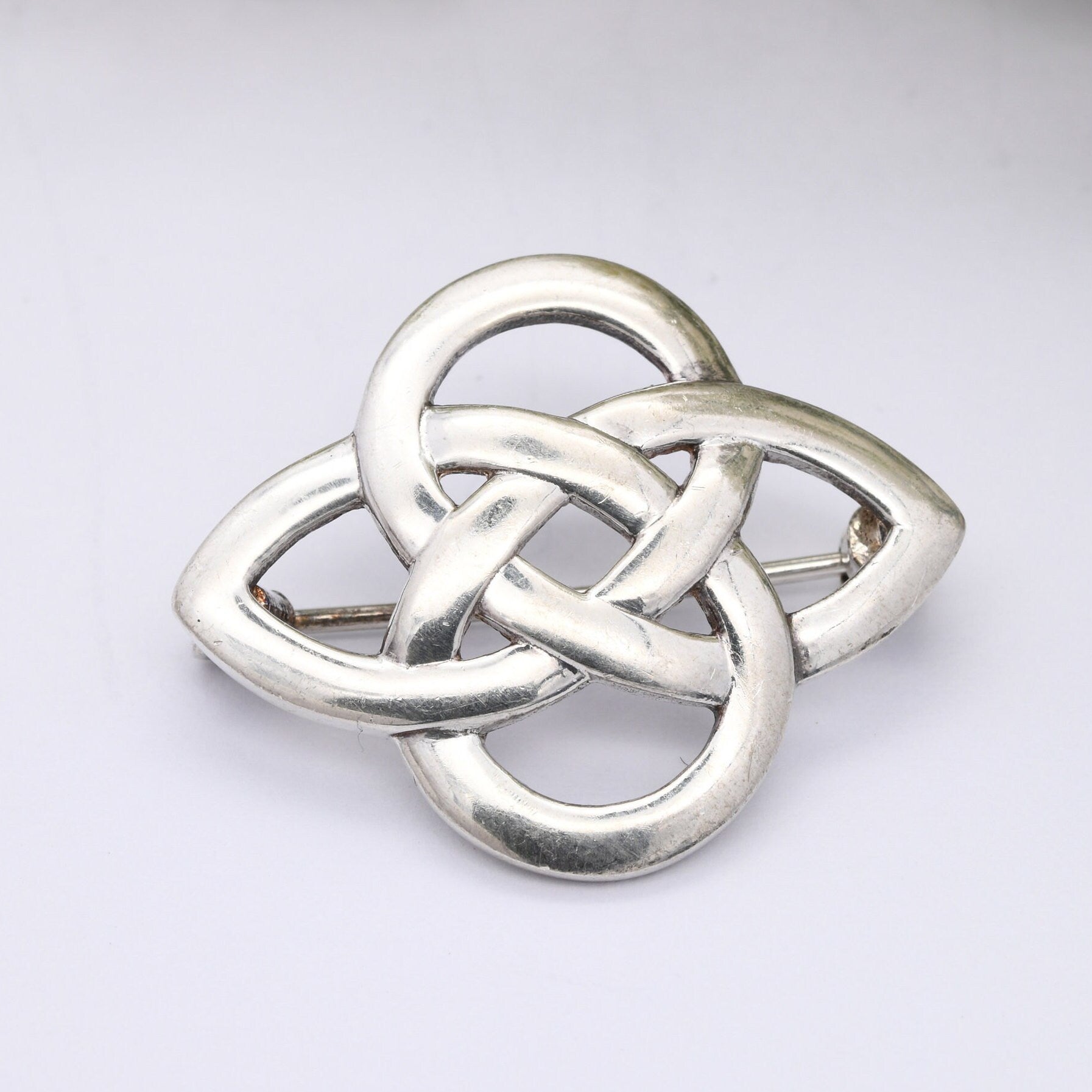 Vintage Kit Heath Sterling Silver Brooch - Open Celtic Knot Design | Twisted Quatrefoil