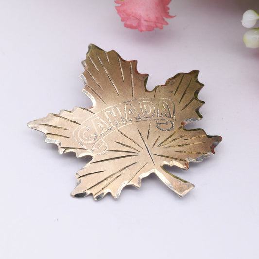 Vintage Bond Boyd Sterling Silver Canada Maple Leaf Brooch - Silver Canadian Souvenir