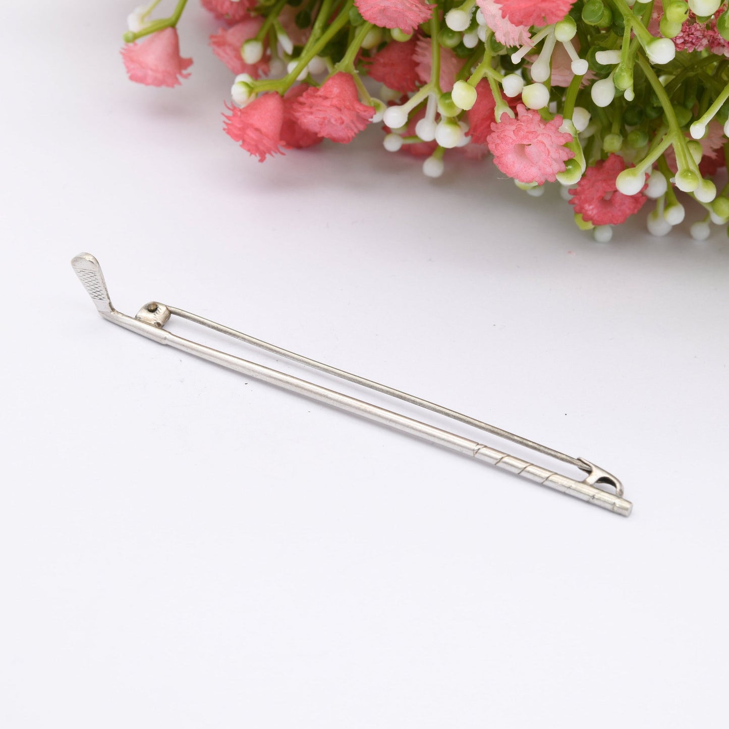 Vintage Golf Club Sterling Silver Brooch - Golfing Gift | Unusual Bar Brooch