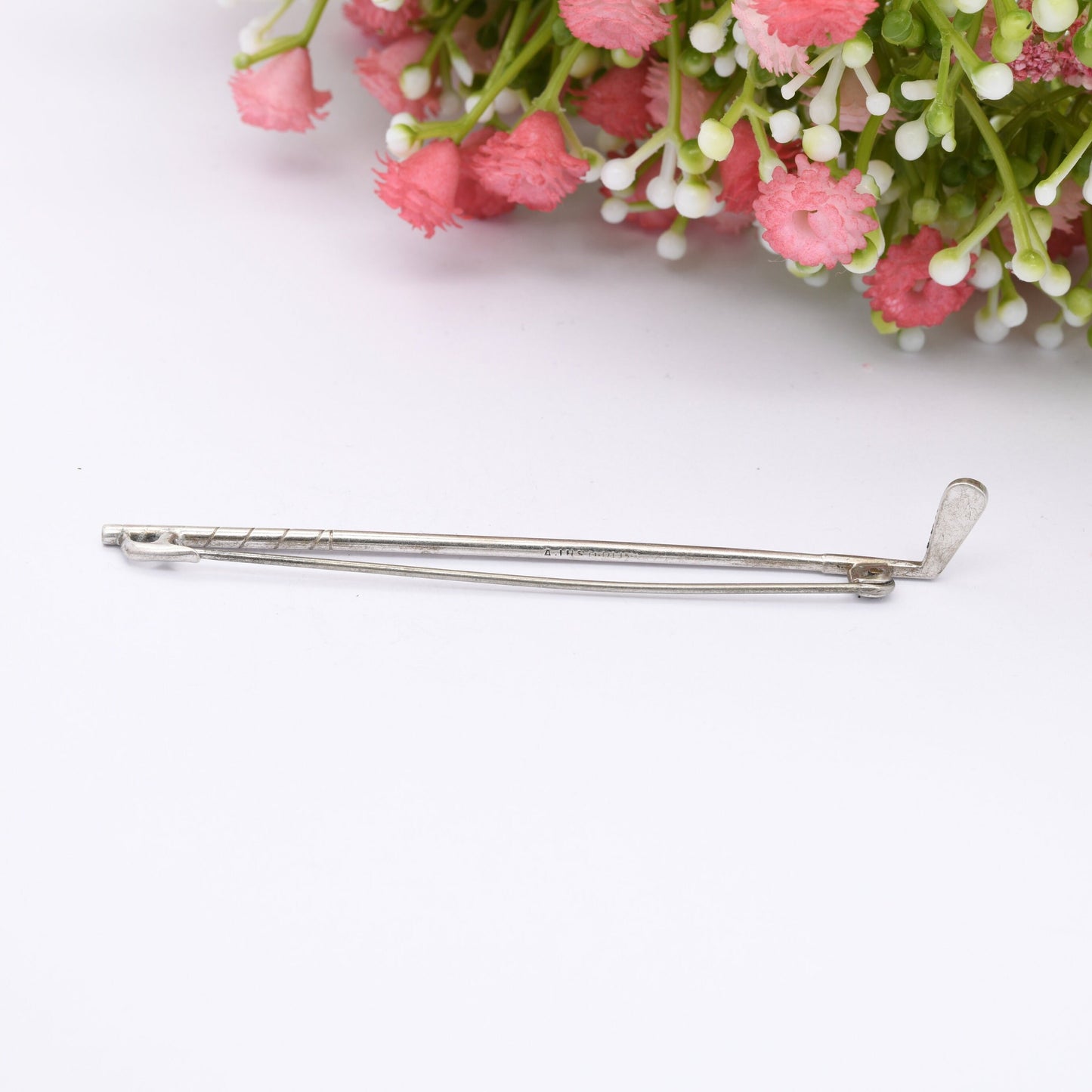 Vintage Golf Club Sterling Silver Brooch - Golfing Gift | Unusual Bar Brooch