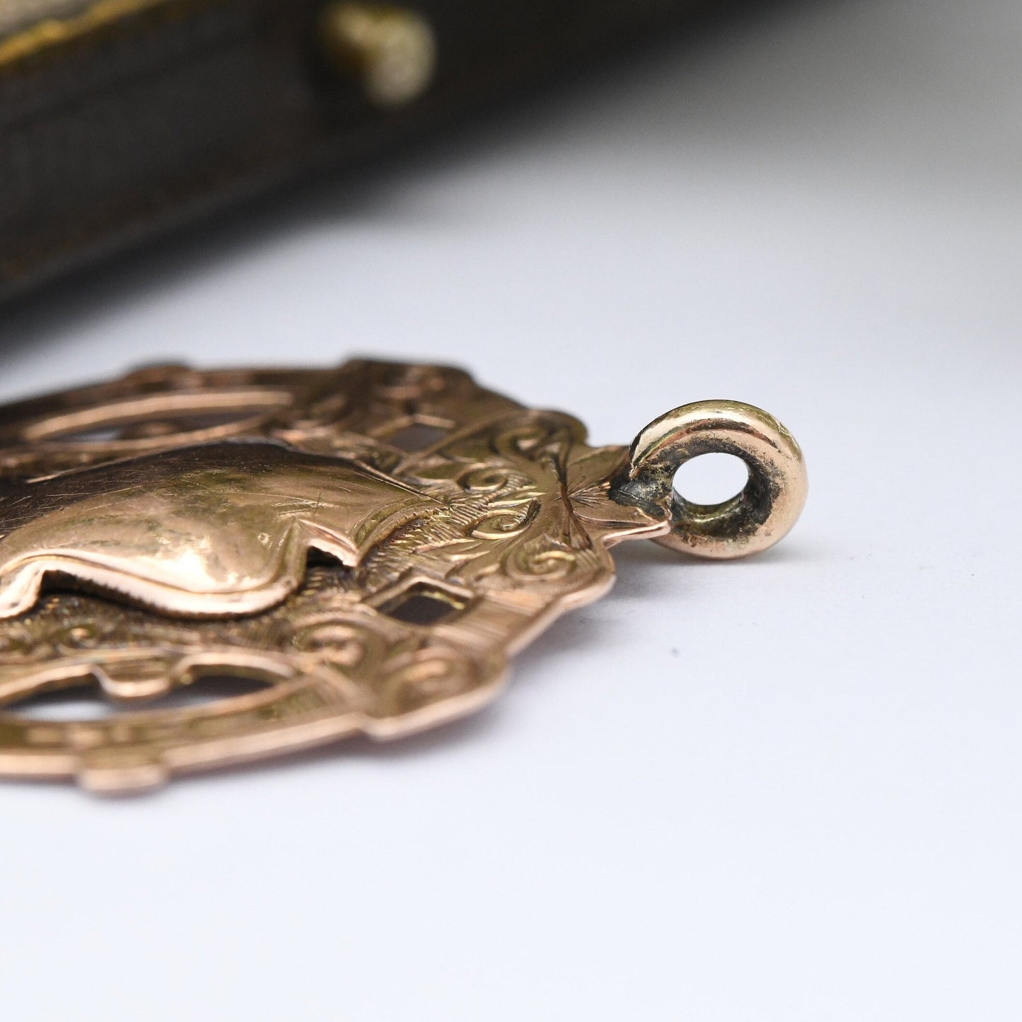 Antique 9ct Gold Shield Fob 1911 by James Walter Tiptaft - Watch Fob Pendant | Blank for Engraving | Rose Gold