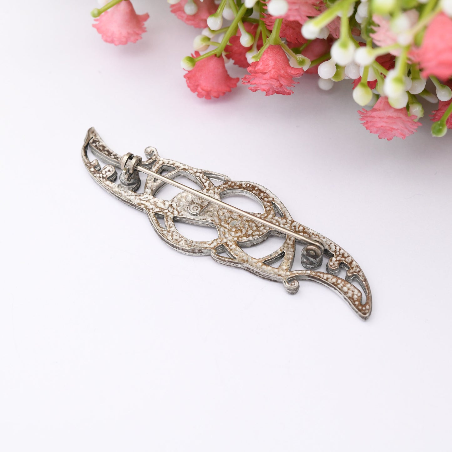 Vintage Pewter Celtic Brooch - Modernist Openwork Brooch | Silver Tone | Signed Designer