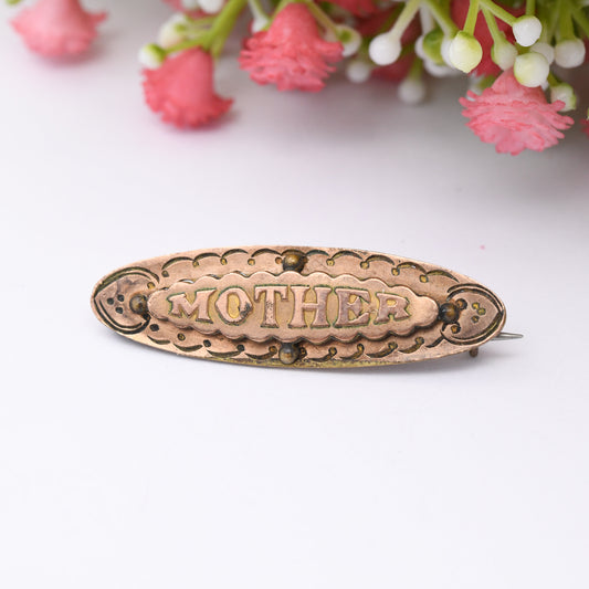 Antique Gold Fronted Mother Brooch - c. 1890 Late Victorian | AJC Alfred James Cheshire