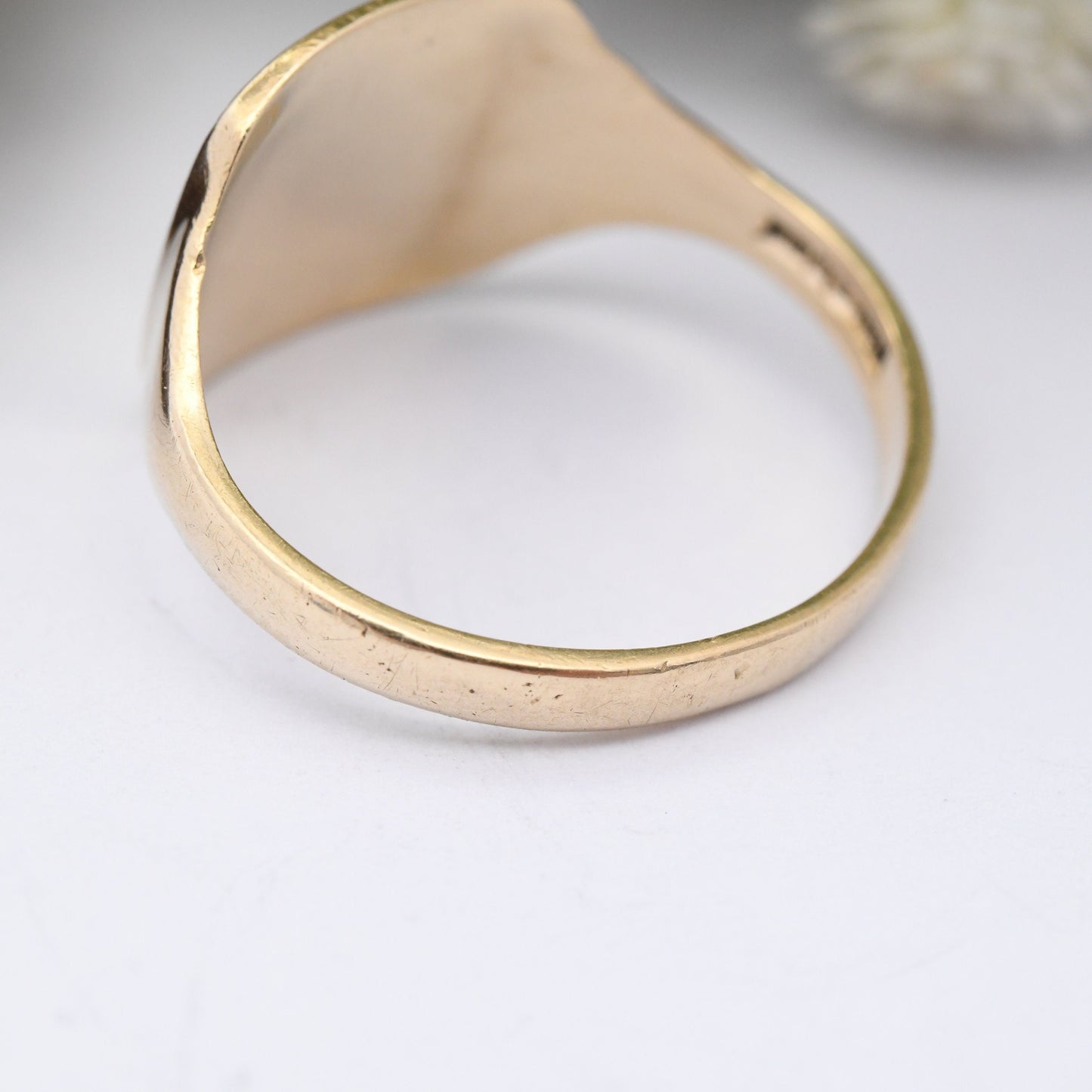 Vintage 9ct Gold Signet Ring 1991 - Large Gold Ring | Blank for Engraving | Gift for Him | UK Size - Q 1/2 | US Size - 8 1/2