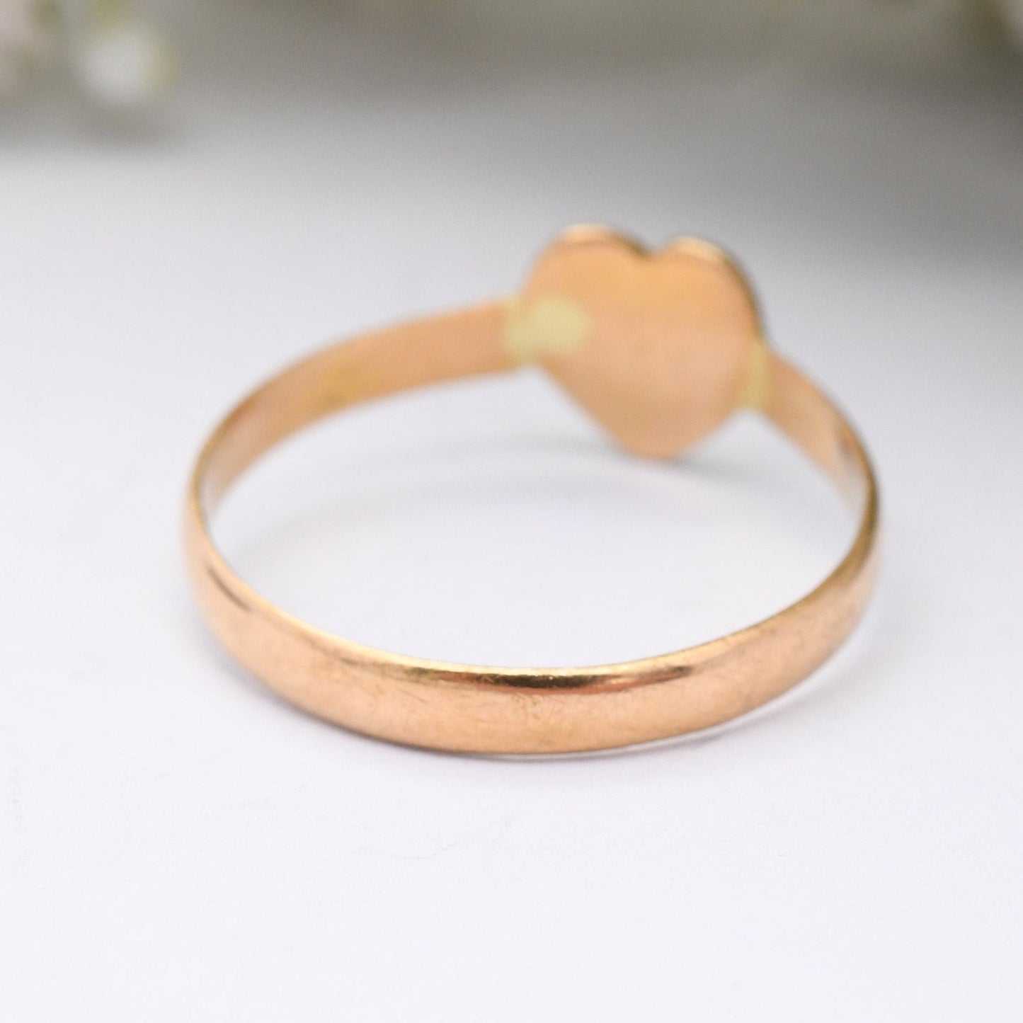 Antique Victorian 22ct Gold Heart Band Ring 1868 - Unusual Love Heart Wedding Ring | UK Size - Q | US Size - 8