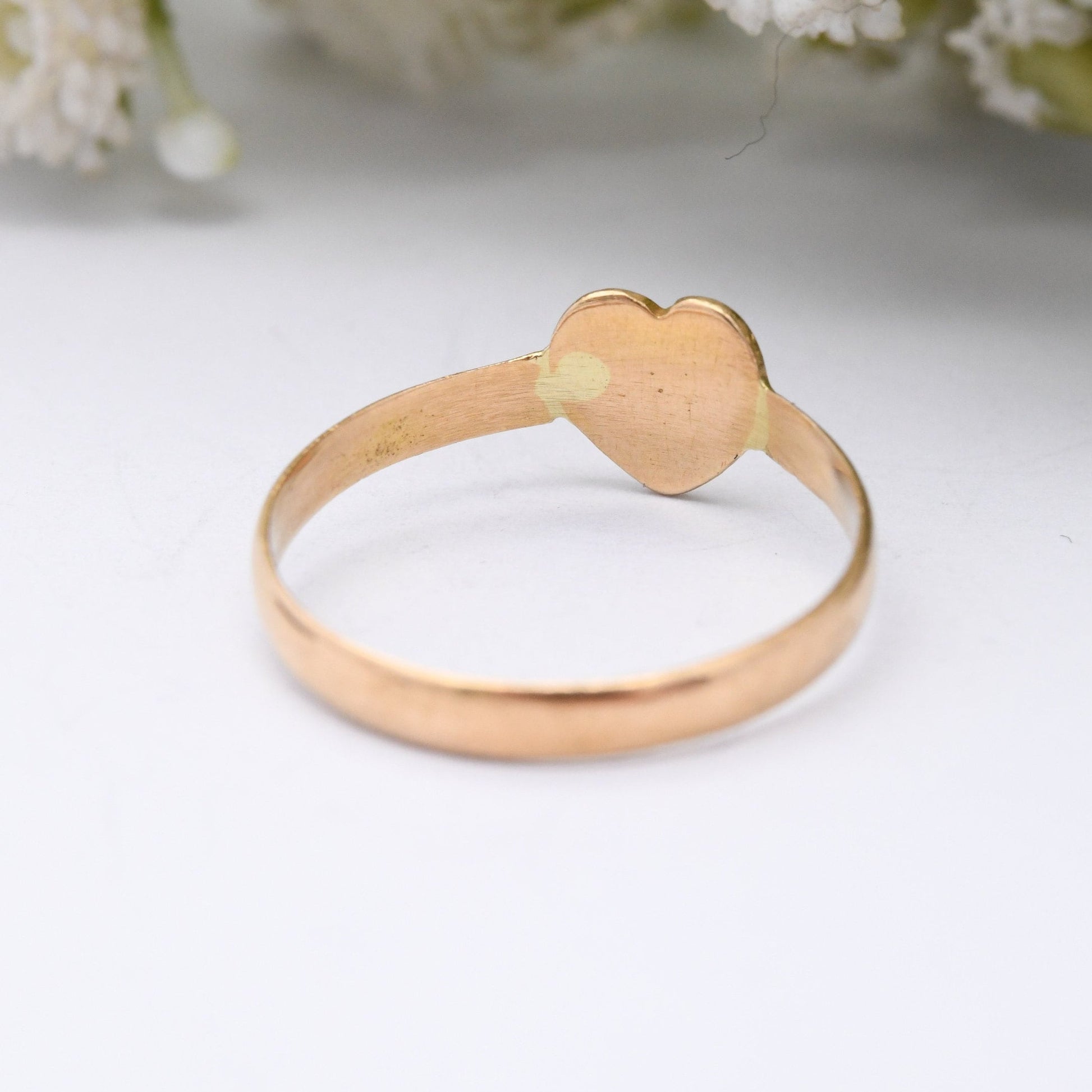 Antique Victorian 22ct Gold Heart Band Ring 1868 - Unusual Love Heart Wedding Ring | UK Size - Q | US Size - 8