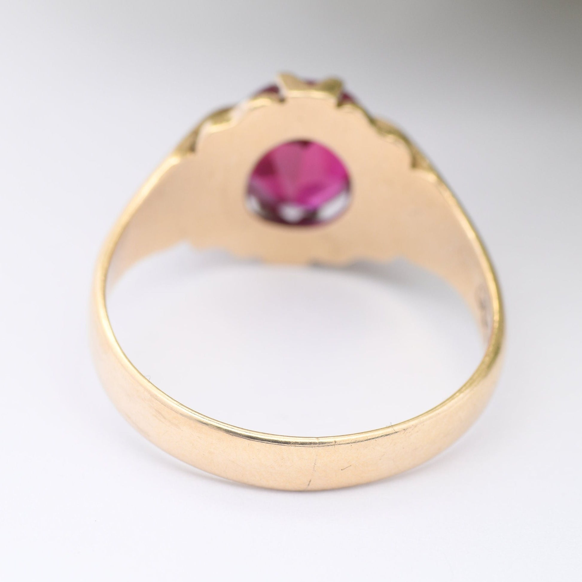 Vintage 9ct Gold Ruby Signet Ring - Mid-Century 1963 | Large Men's Ring | UK Size - U | US Size - 10