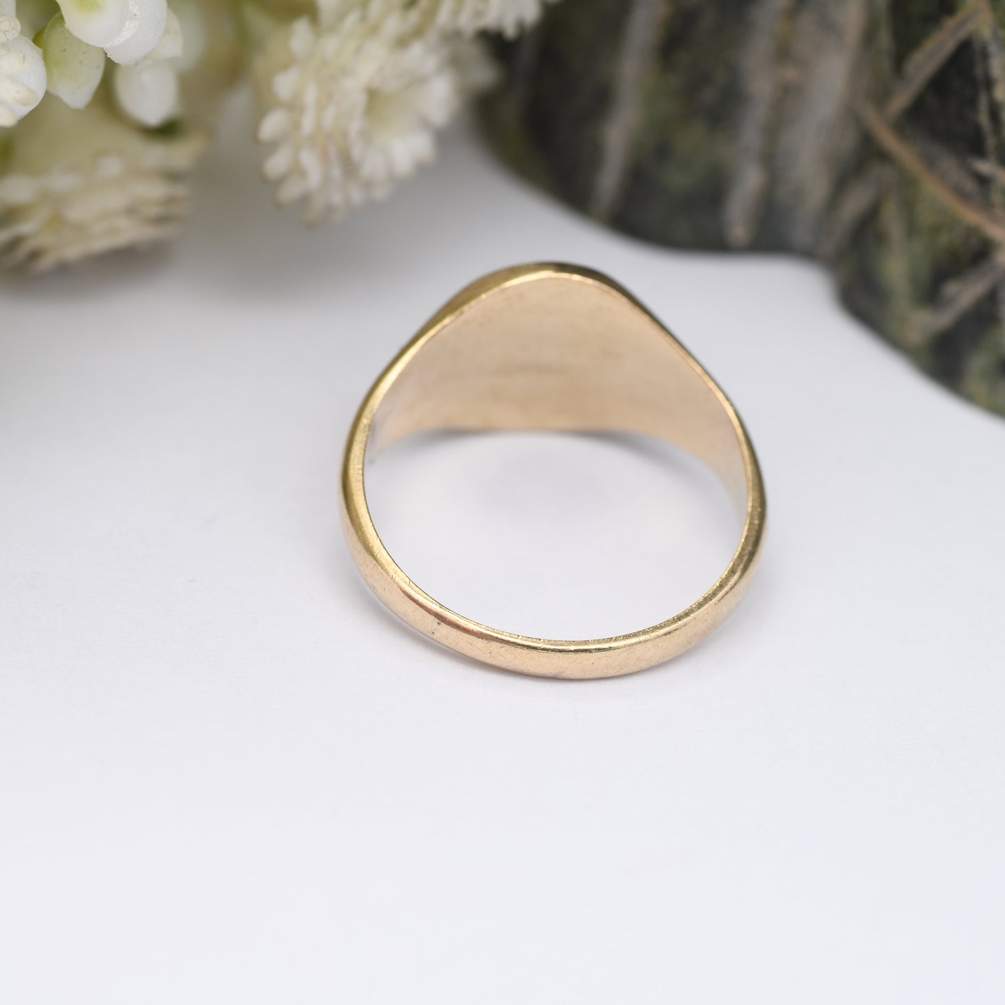 Vintage 9ct Gold Signet Ring - Mid-Century Initial Ring Engraved MDH | Men's Pinkie Ring | UK Size - K 1/2 | US Size - 5 1/2