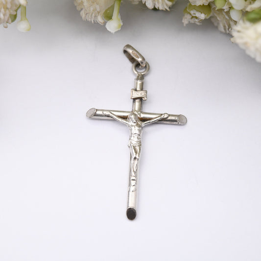 Vintage Sterling Silver Christ on the Cross Pendant INRI