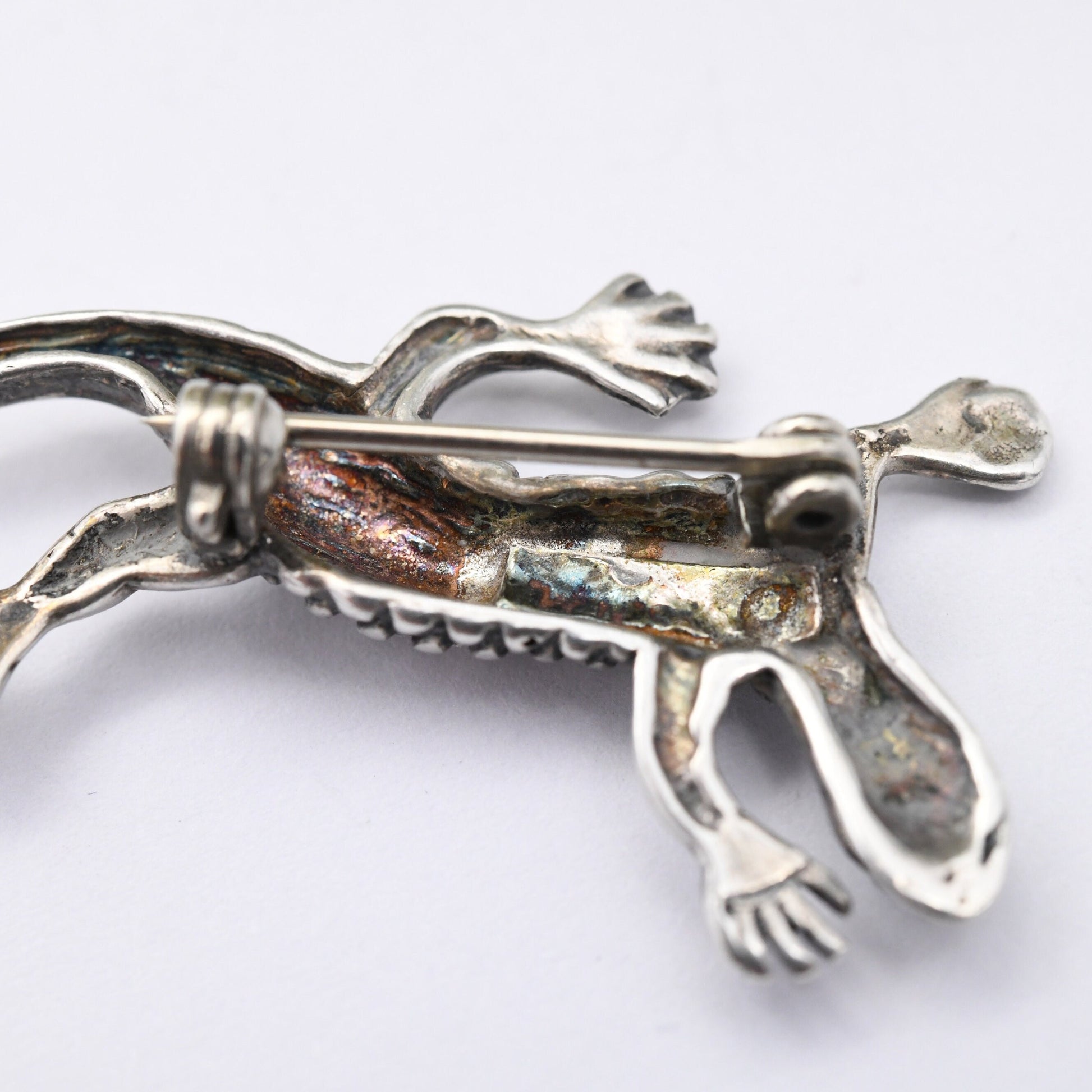 Vintage Sterling Silver Lizard Brooch - Detailed Crawling Gecko | Novelty Animal Jewellery