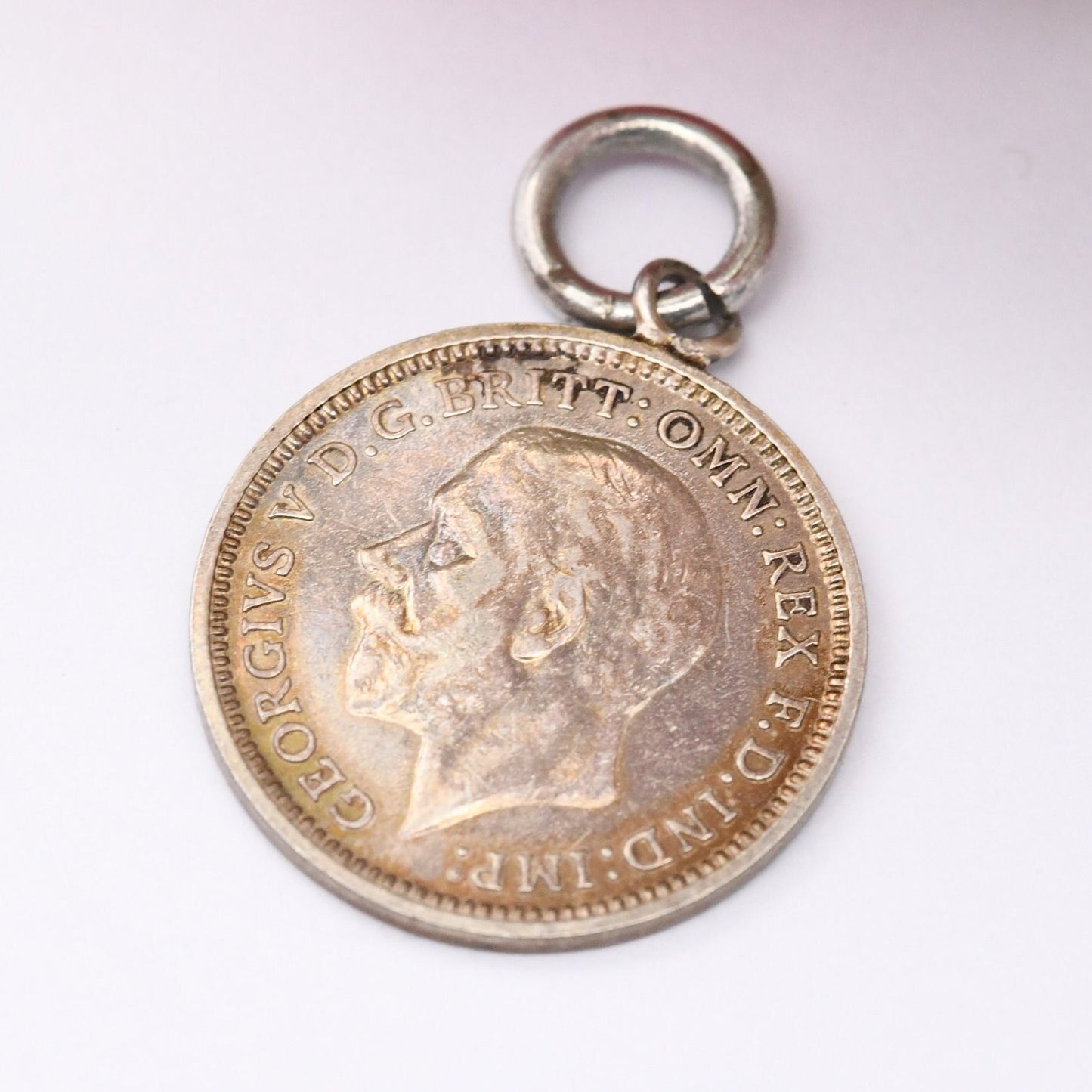 Vintage Silver George V Threepence Coin Charm Pendant 1935 - Silver Coin Jewellery