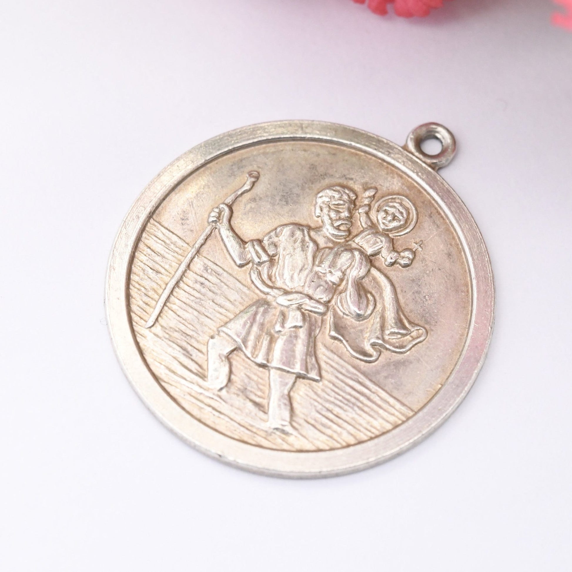 Vintage Sterling Silver St. Christopher Pendant - Saint of Travelling | Christian Religious Jewellery