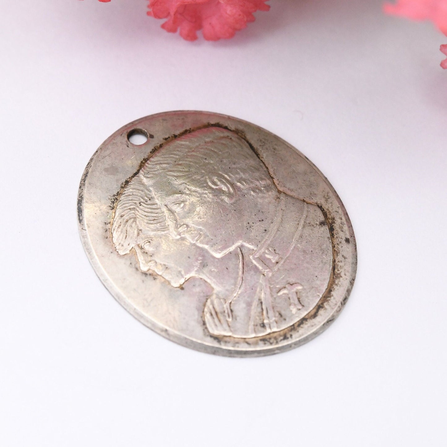 Vintage Sterling Silver Charles and Diana Wedding Pendant 1981 - British Royal Souvenir