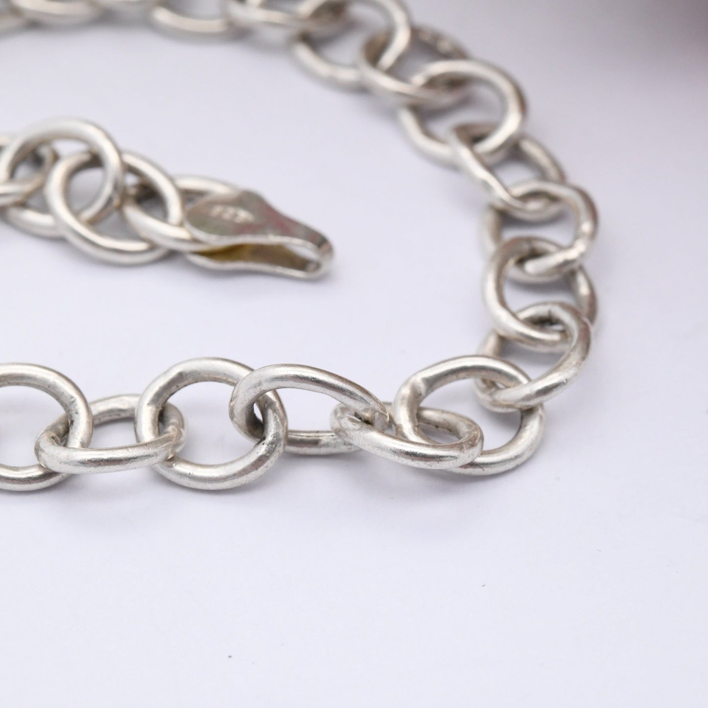 Vintage Sterling Silver Cable Link Chain Bracelet - Rolo Bracelet | Unisex Everyday Silver Jewellery