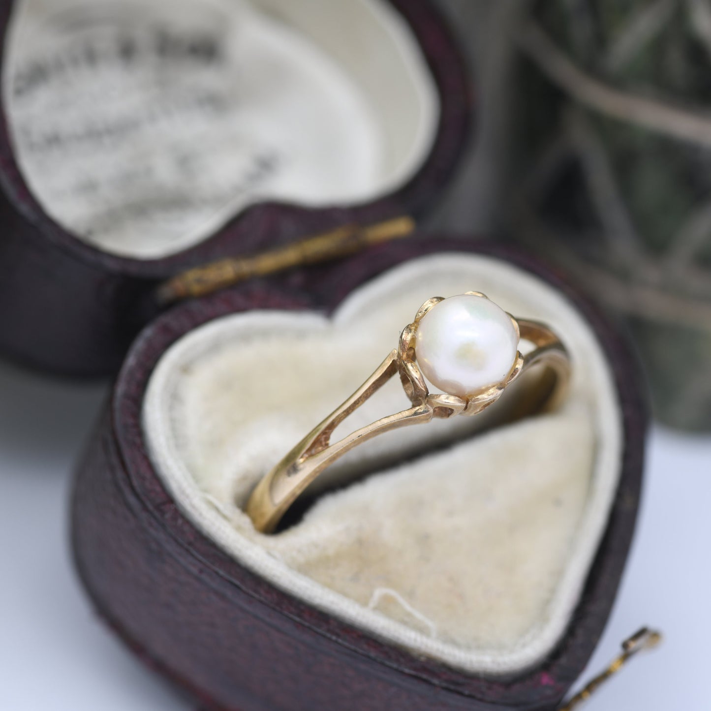 Vintage 9ct Gold Pearl Ring 1986 by Slade and Kempton S&K - Statement Solitaire | Stylish 1980s Jewellery | UK Size - P | US Size - 7 1/2