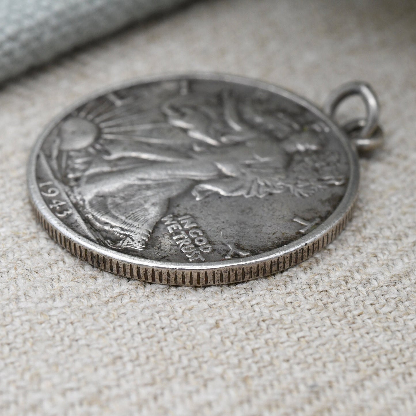 Vintage US 1/2 Dollar 1943 Coin Pendant Walking Liberty Half Dollar - United States of America Silver Coin Jewellery