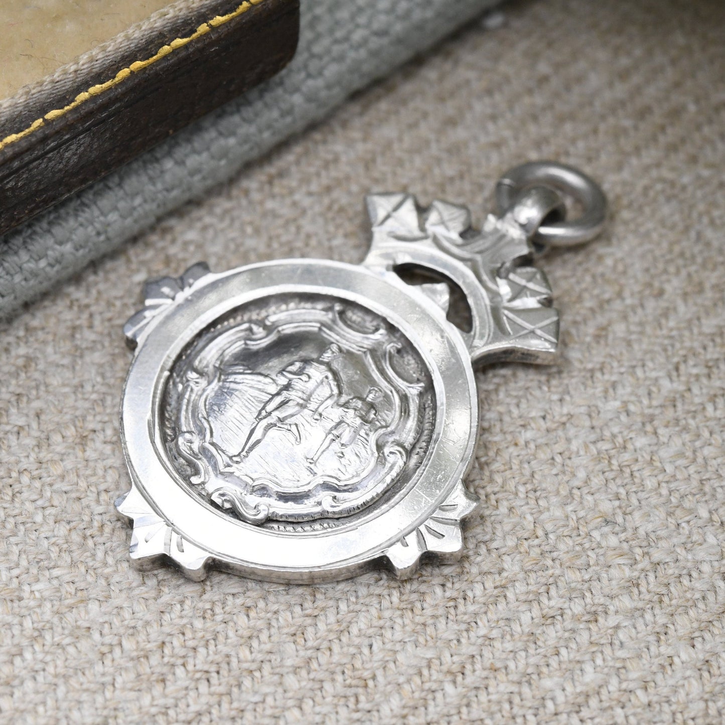 Vintage Sterling Silver Watch Fob 1930 by Thomas James Skelton - Runner Winner's Sports Medal