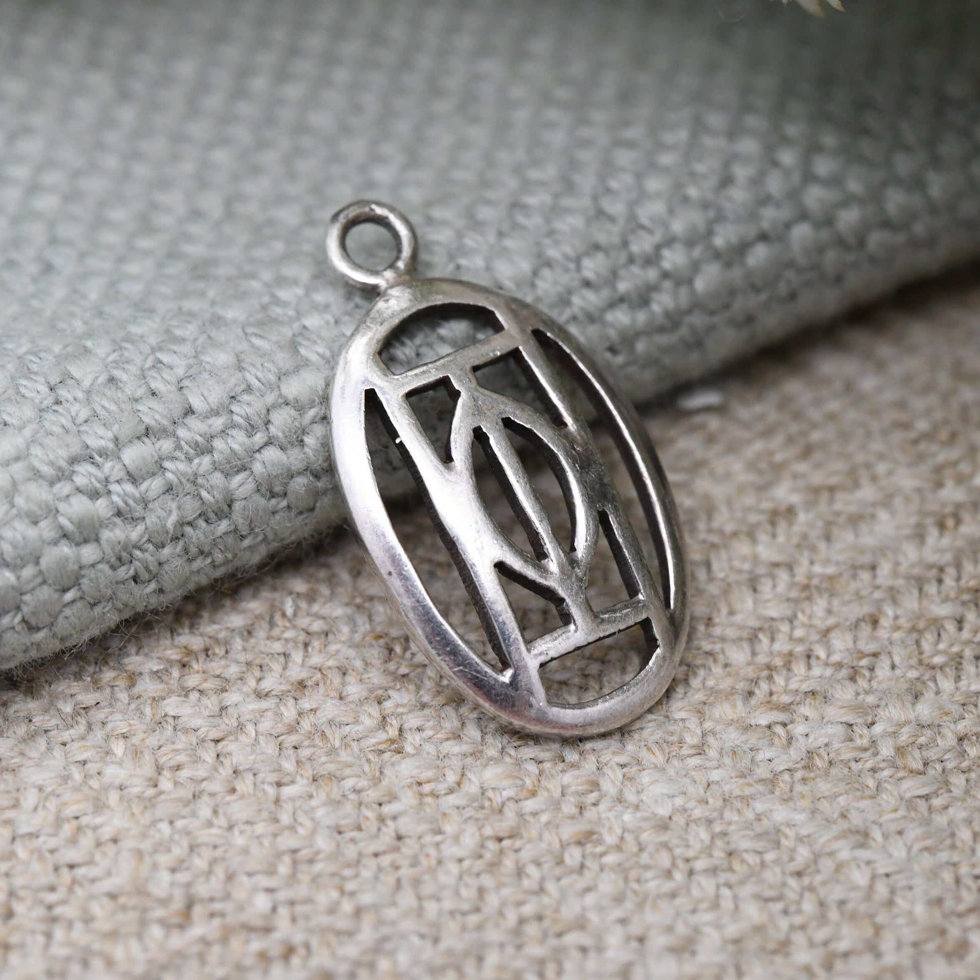 Vintage Sterling Silver Celtic Openwork Pendant by Kit Heath - 1990s Minimalist Silver Jewellery