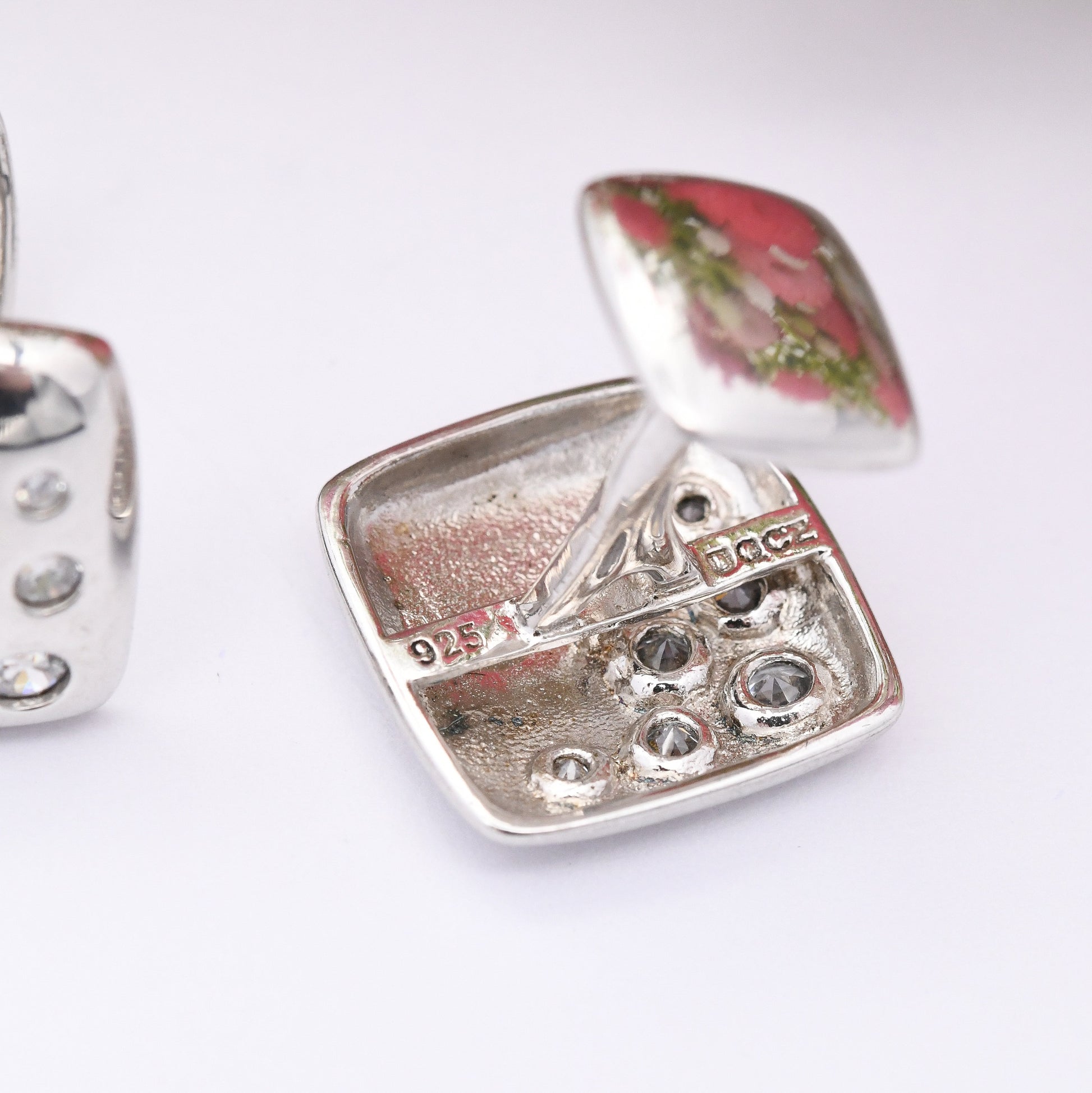 Sterling Silver Cufflinks with CZ Stones - Y2K Sparkly Cufflinks | Gift for Him