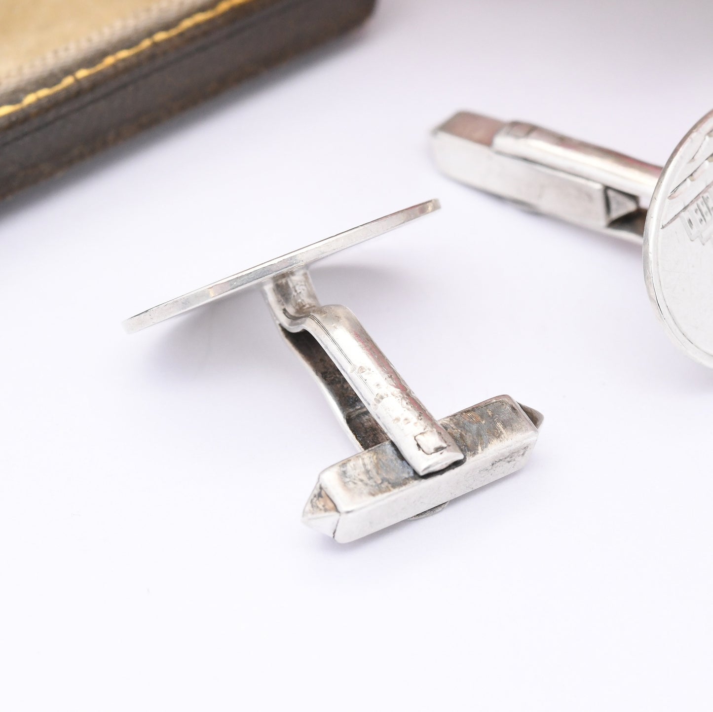 Vintage Sterling Silver Cufflinks 1969 by S J Rose - With Architectural Building | Mid-Century Silver Jewellery
