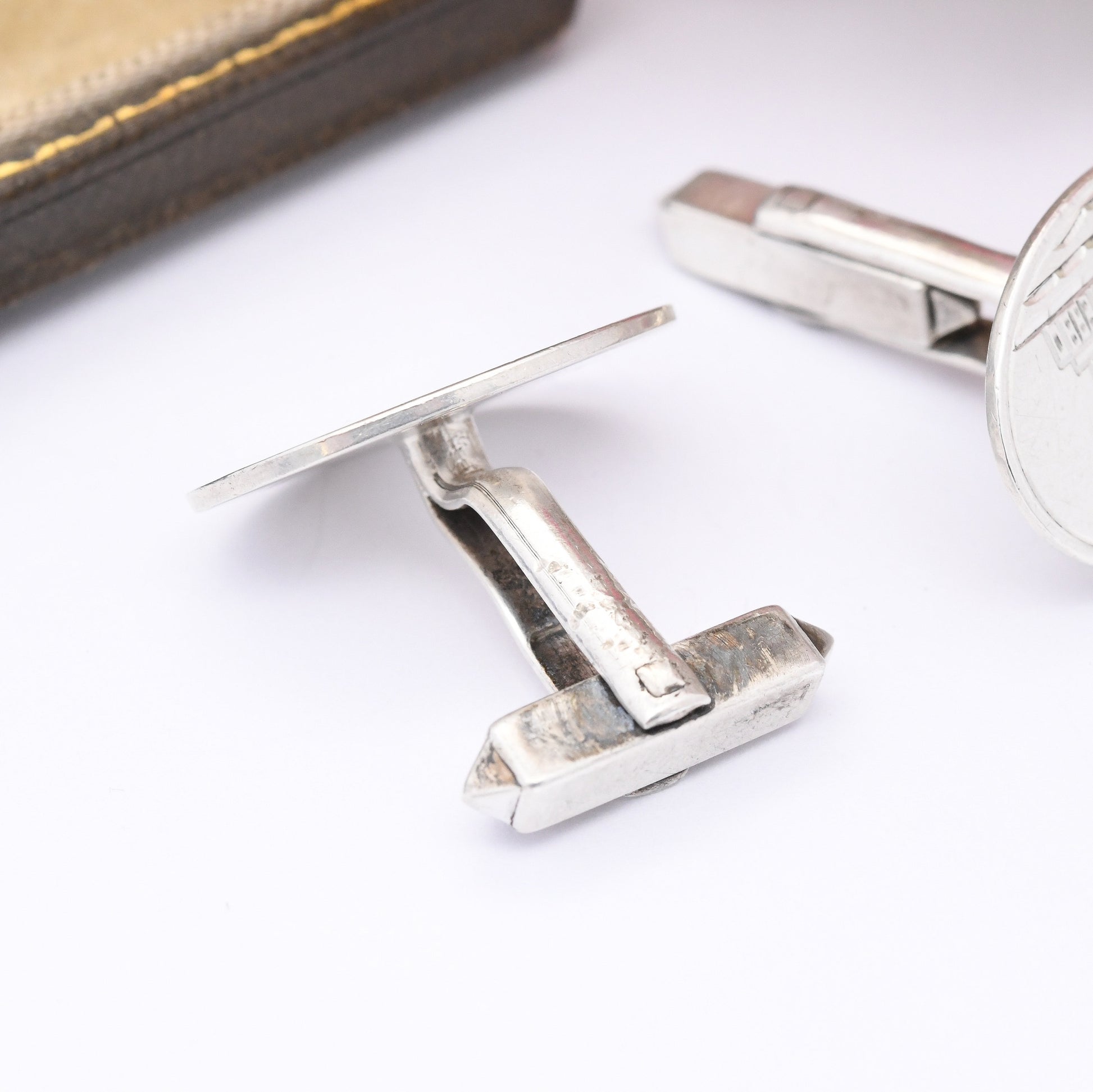 Vintage Sterling Silver Cufflinks 1969 by S J Rose - With Architectural Building | Mid-Century Silver Jewellery