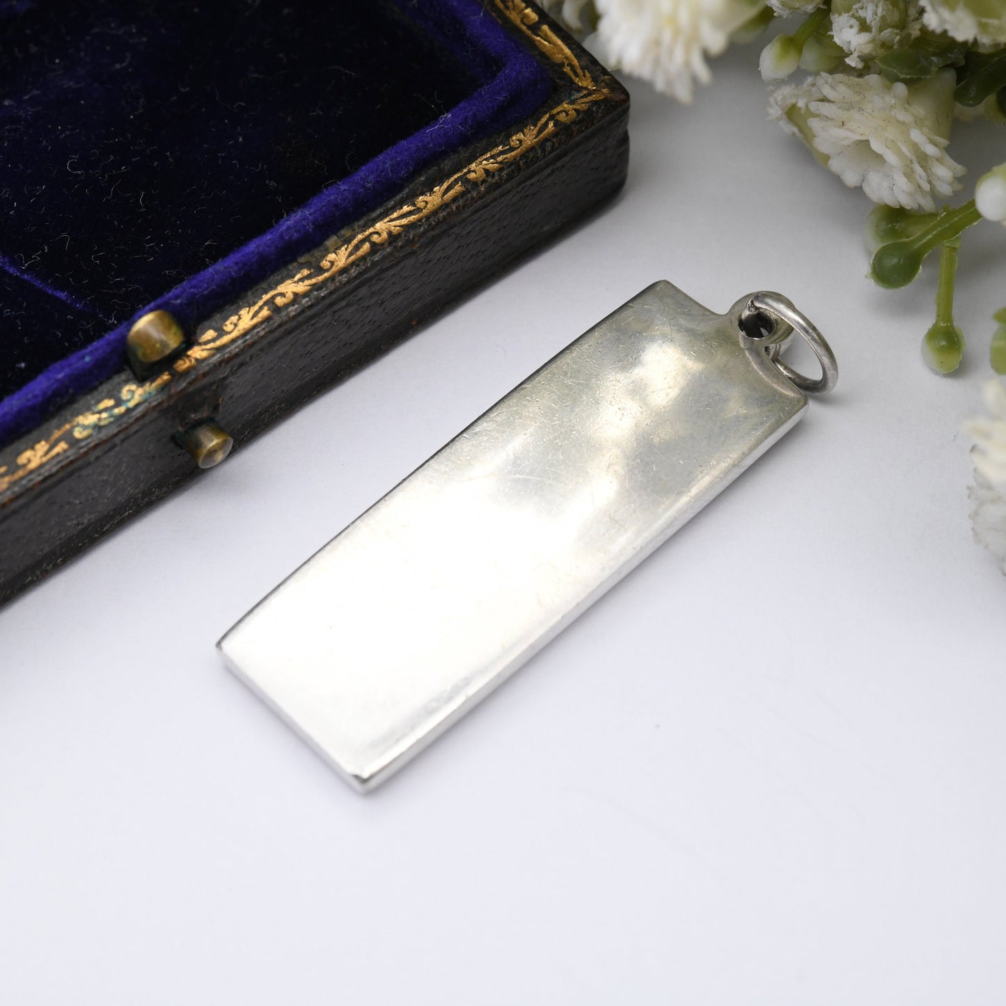 Vintage Sterling Silver Ingot Pendant 1977 with Queen Elizabeth II Silver Jubilee Stamp - Hallmarked Sheffield ER | Mid-Century Necklace