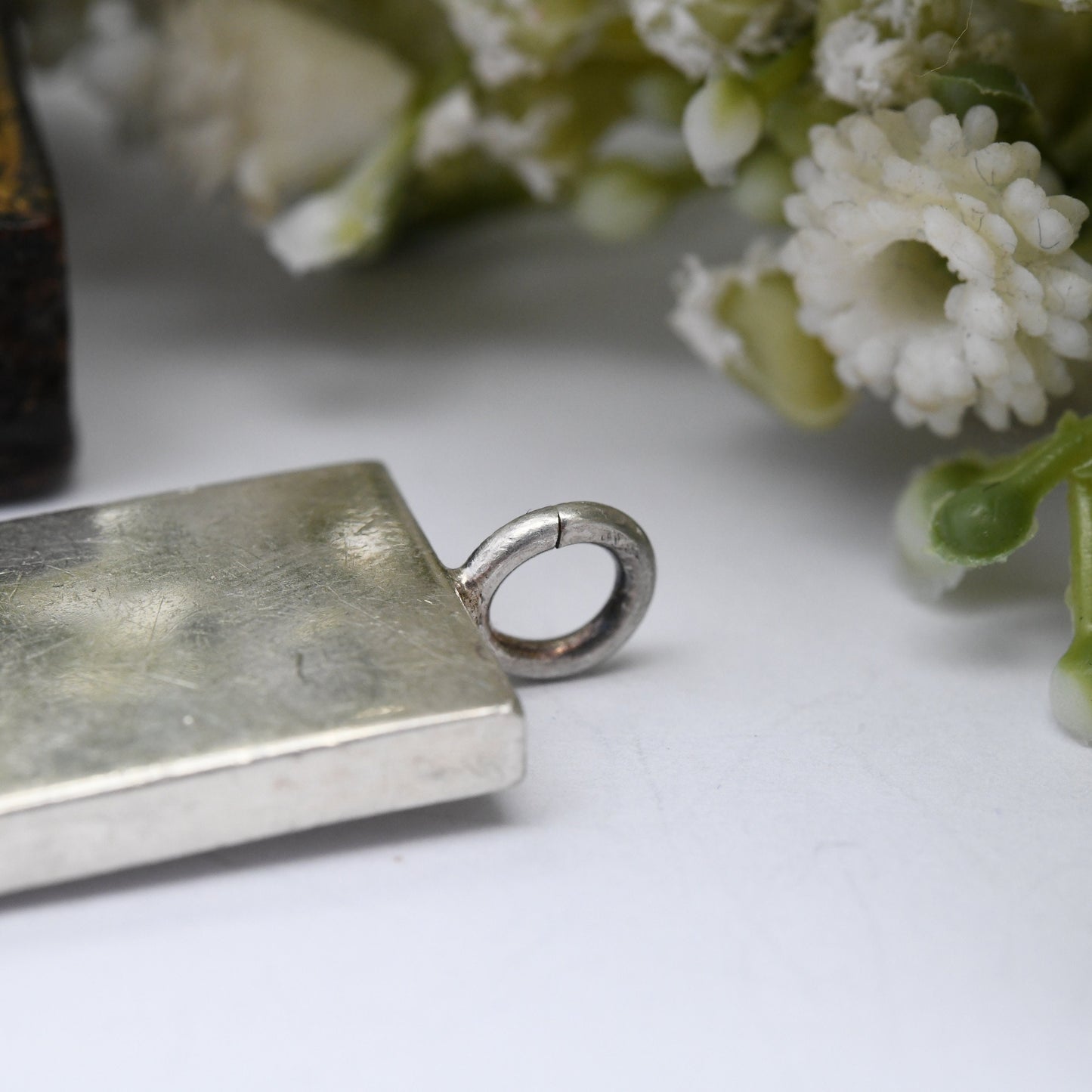 Vintage Sterling Silver Ingot Pendant 1977 with Queen Elizabeth II Silver Jubilee Stamp - Hallmarked Sheffield JB | Mid-Century Necklace