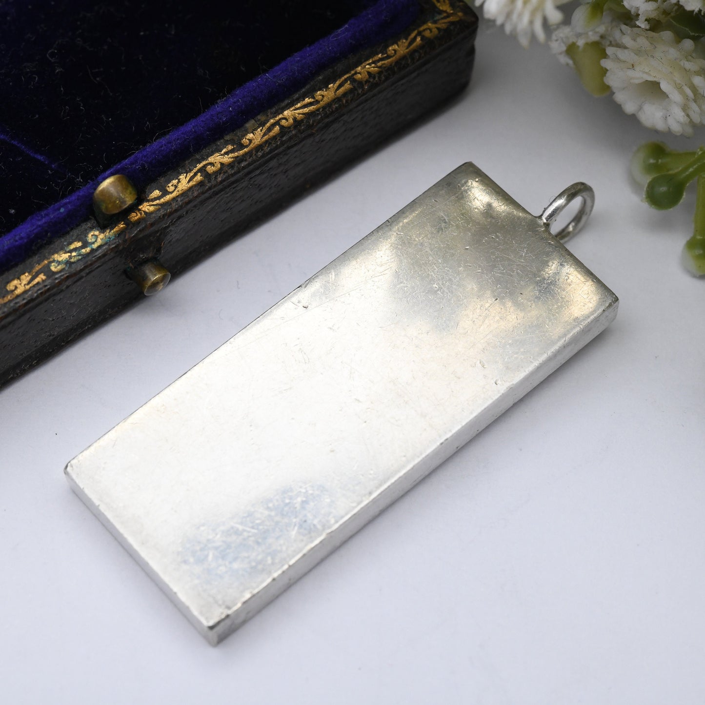 Vintage Sterling Silver Ingot Pendant 1977 with Queen Elizabeth II Silver Jubilee Stamp - Hallmarked Birmingham MPME | Mid-Century Necklace