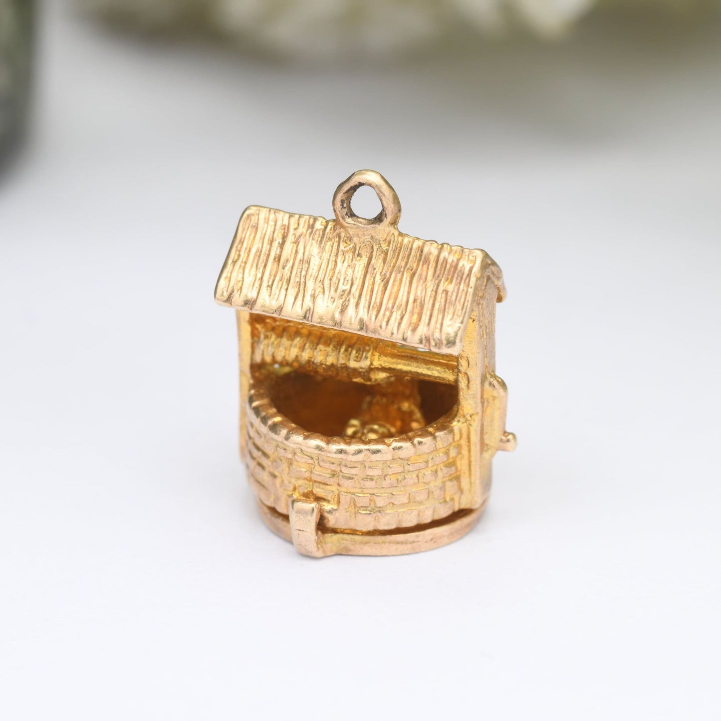 Vintage Nuvo 9ct Gold Pixie in a Wishing Well Charm Pendant 1986 - Opening to Cornish Pixie