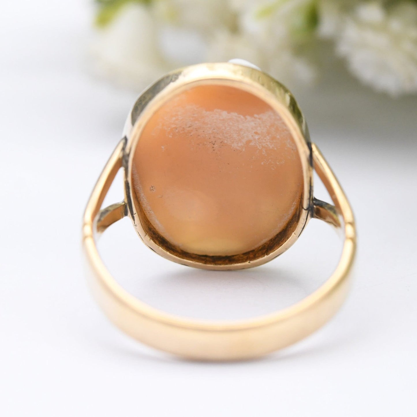 Antique 9ct Gold Cameo Ring - Large Cameo Face | Ancient Classical Figure | Protruding Raised Cameo | UK Size - P | US Size - 7 1/2