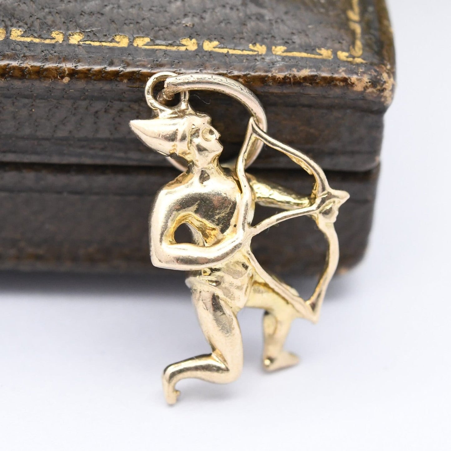 Vintage 9ct Gold Robin Hood Charm Pendant 1970s - Old English Folklore | Archer with a Bow | for Charm Bracelet Charm Necklace