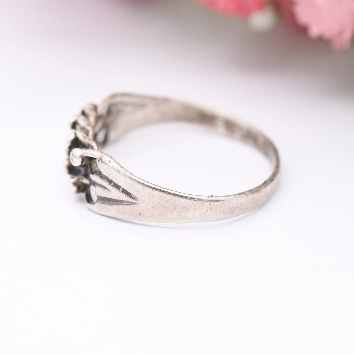 Vintage Sterling Silver Keeper Ring - 2 Rows | Unisex Everyday Silver Band | UK Size - O 1/2 | US Size - 7 1/2