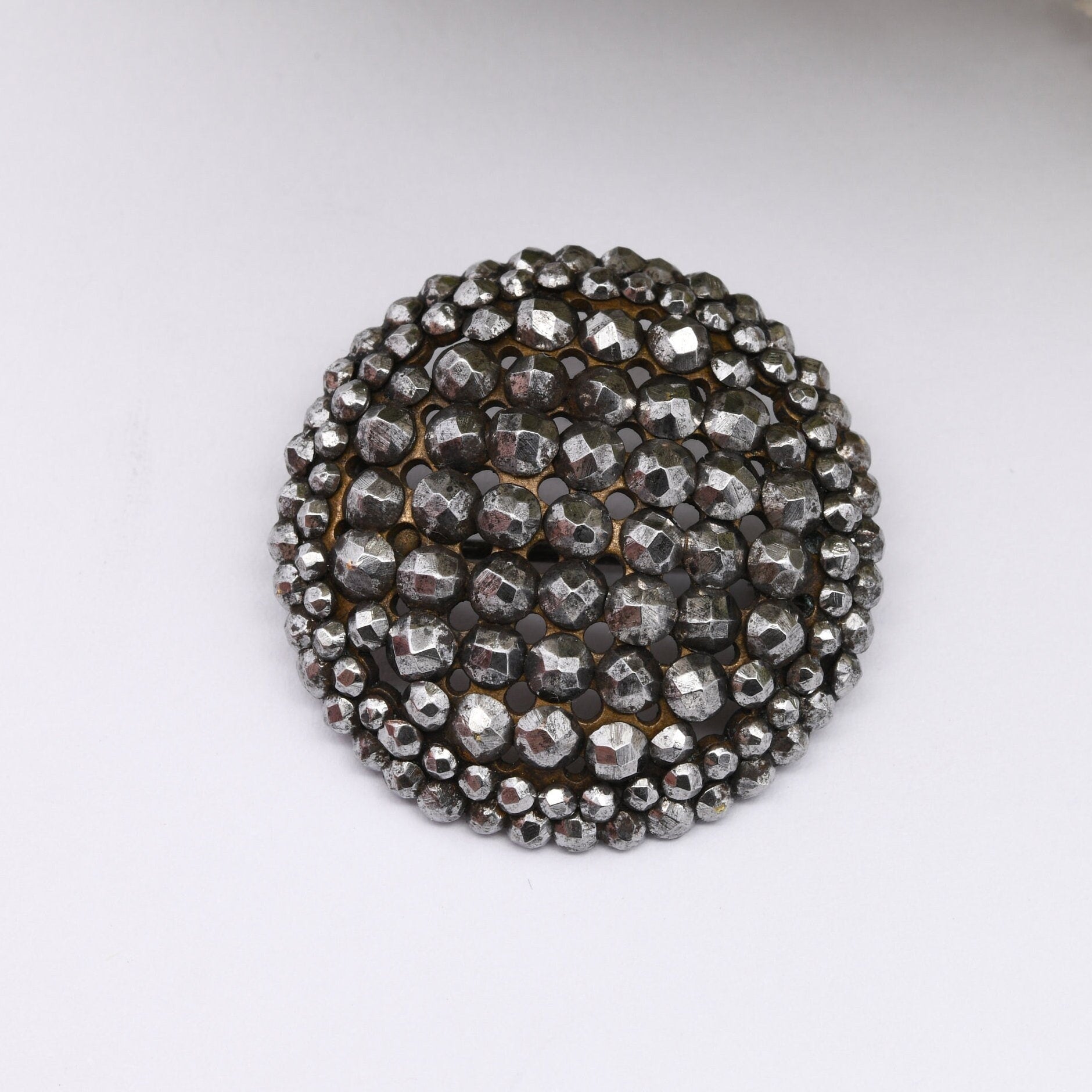 Antique Cut Steel Brooch - Circle Cluster | Georgian Victorian Jewellery