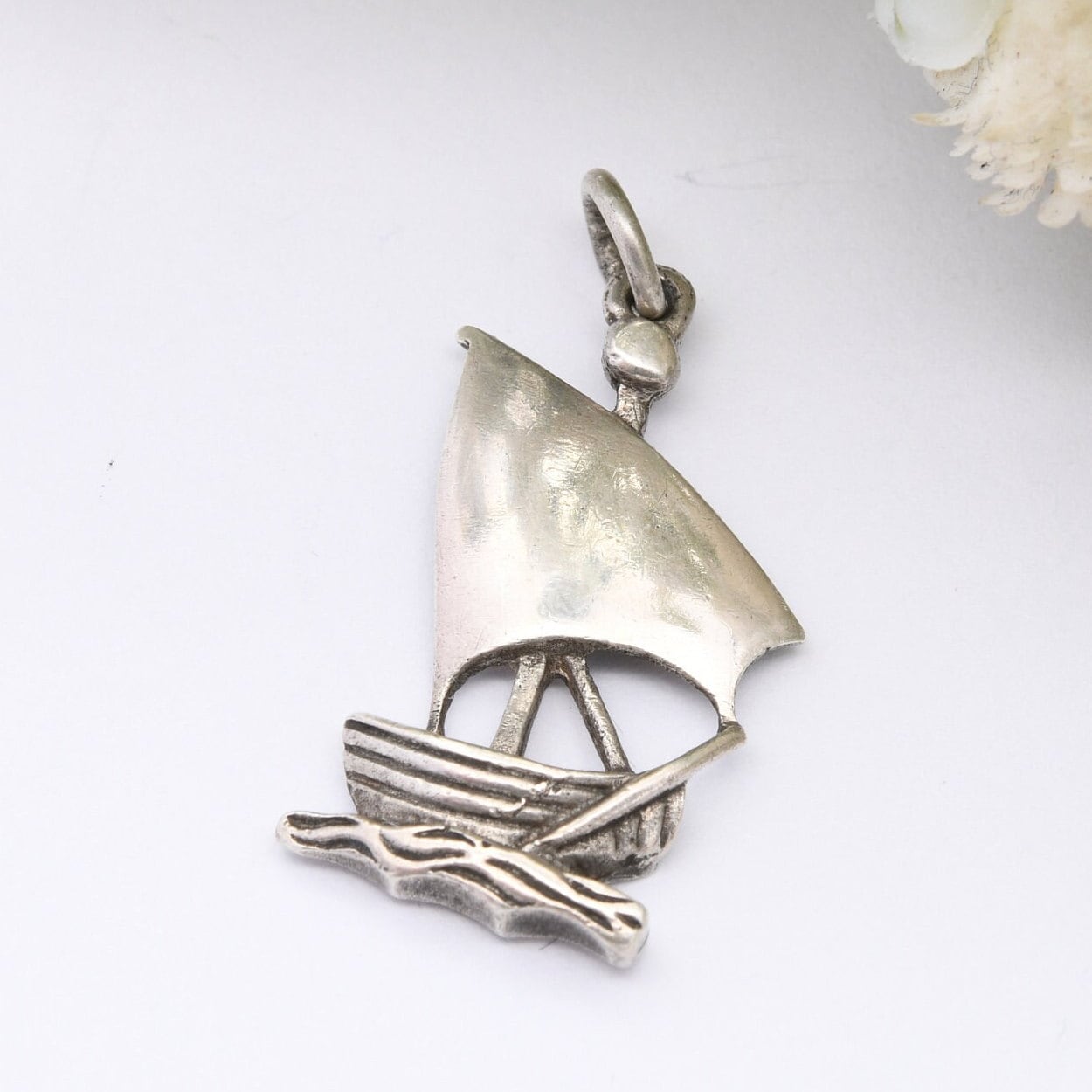 Vintage Silver Sailing Ship Charm Pendant - Cute Collectable Boat Charm for Bracelet or Charm Necklace | 935 European Silver