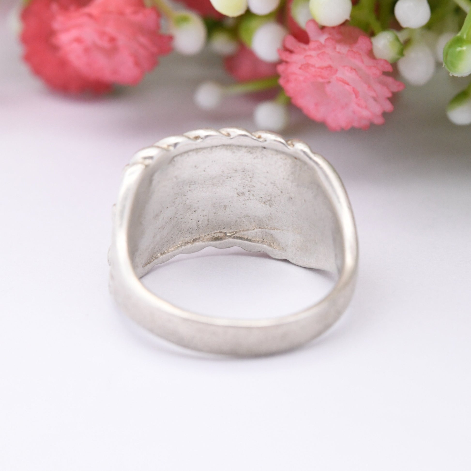 Vintage Sterling Silver Keeper Ring - Chunky 4 Rows | Unisex Everyday Silver Band | UK Size - L 1/2 | US Size - 6