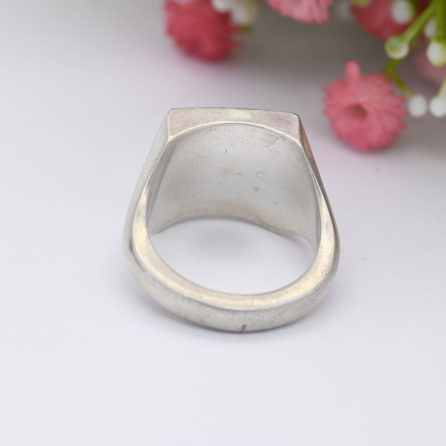 Vintage Sterling Silver Hallmark Ingot Ring 1977 - James Harrison Elizabeth II Jubilee Stamp | Heavy Chunky | UK Size - T | US Size - 9 1/2