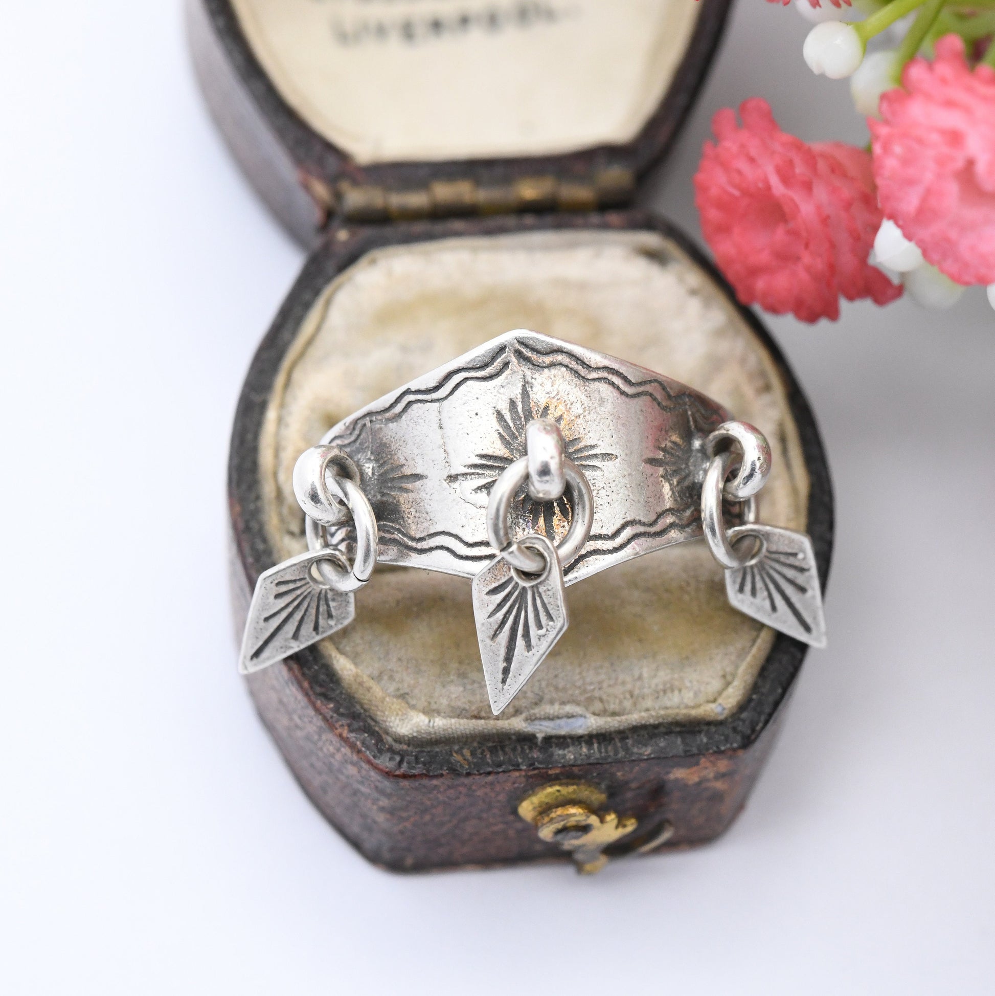 Vintage David Andersen Sterling Silver Solje Ring Norwegian Designer - Museum Replica | Kopi Fra Folkemuseet | UK Size - S | US Size - 9